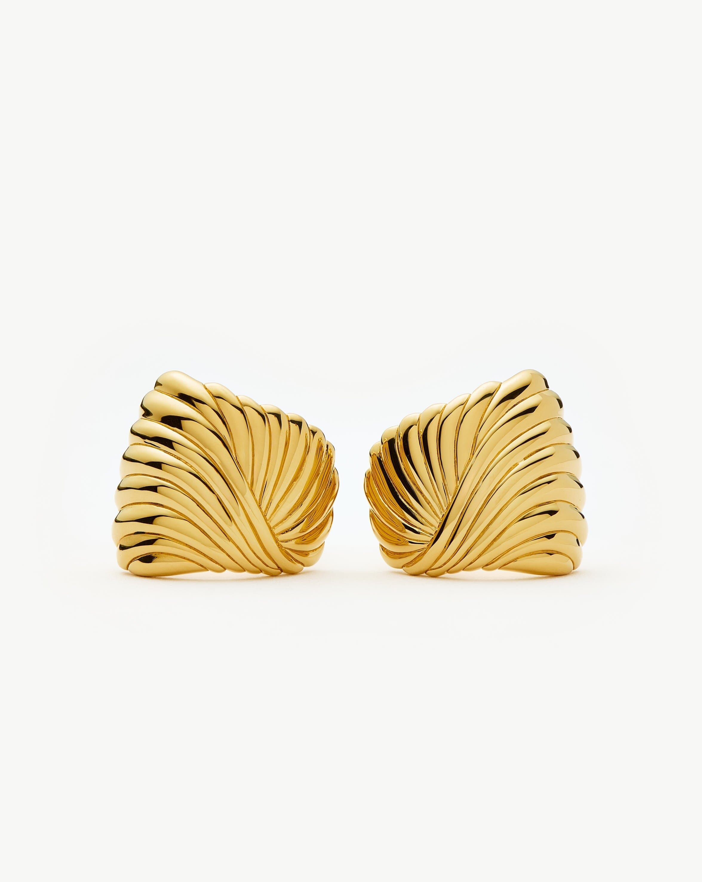 Missoma Ripple Stud Earrings | 18ct Gold Plated