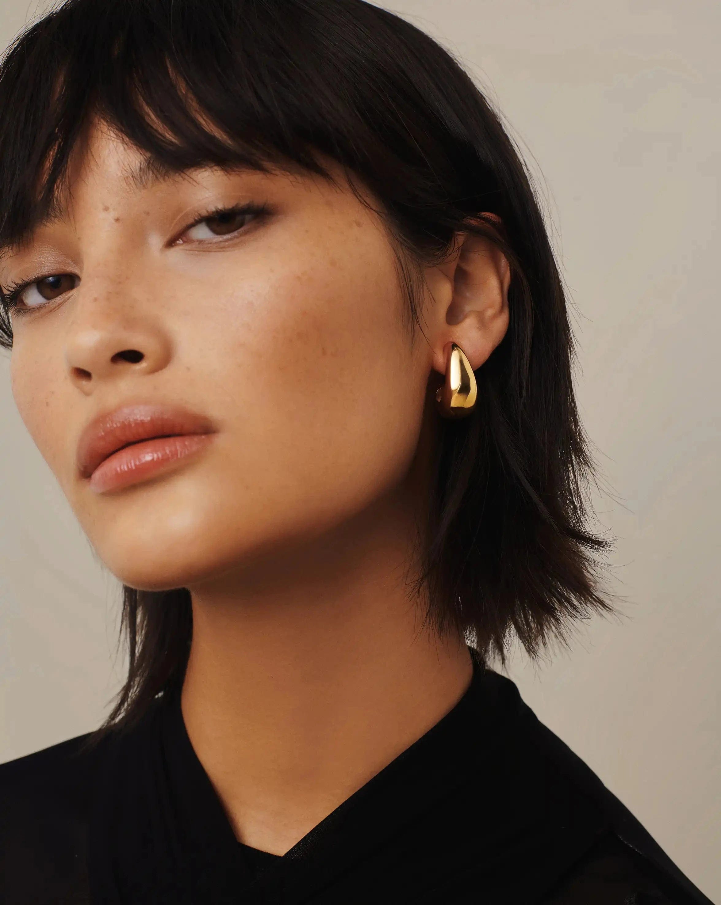 Missoma Dome Medium Hoop Earrings | 18ct Gold Plated