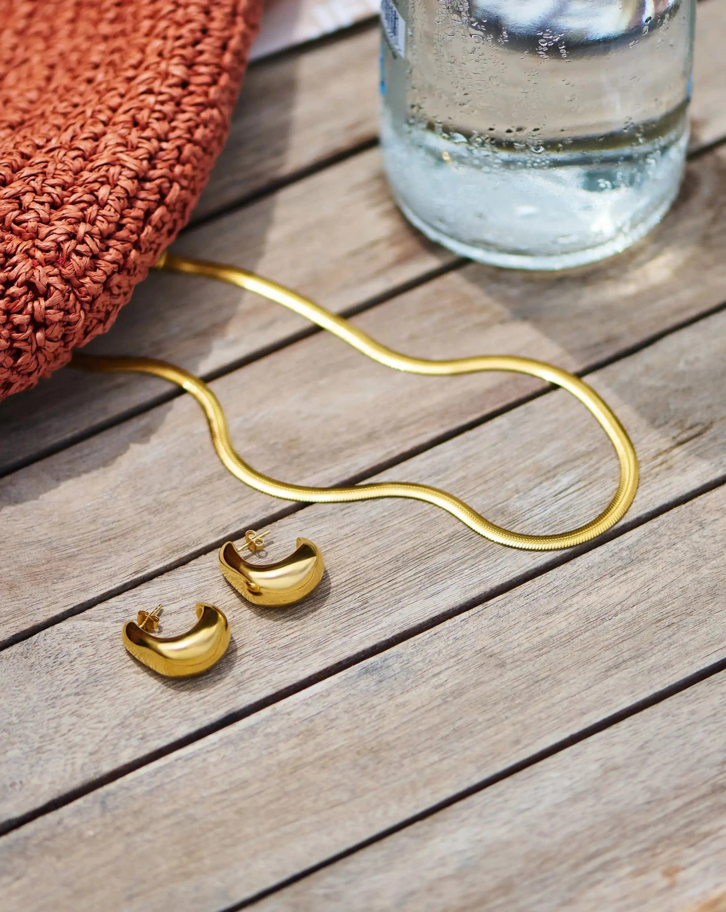 Missoma Dome Medium Hoop Earrings | 18ct Gold Plated