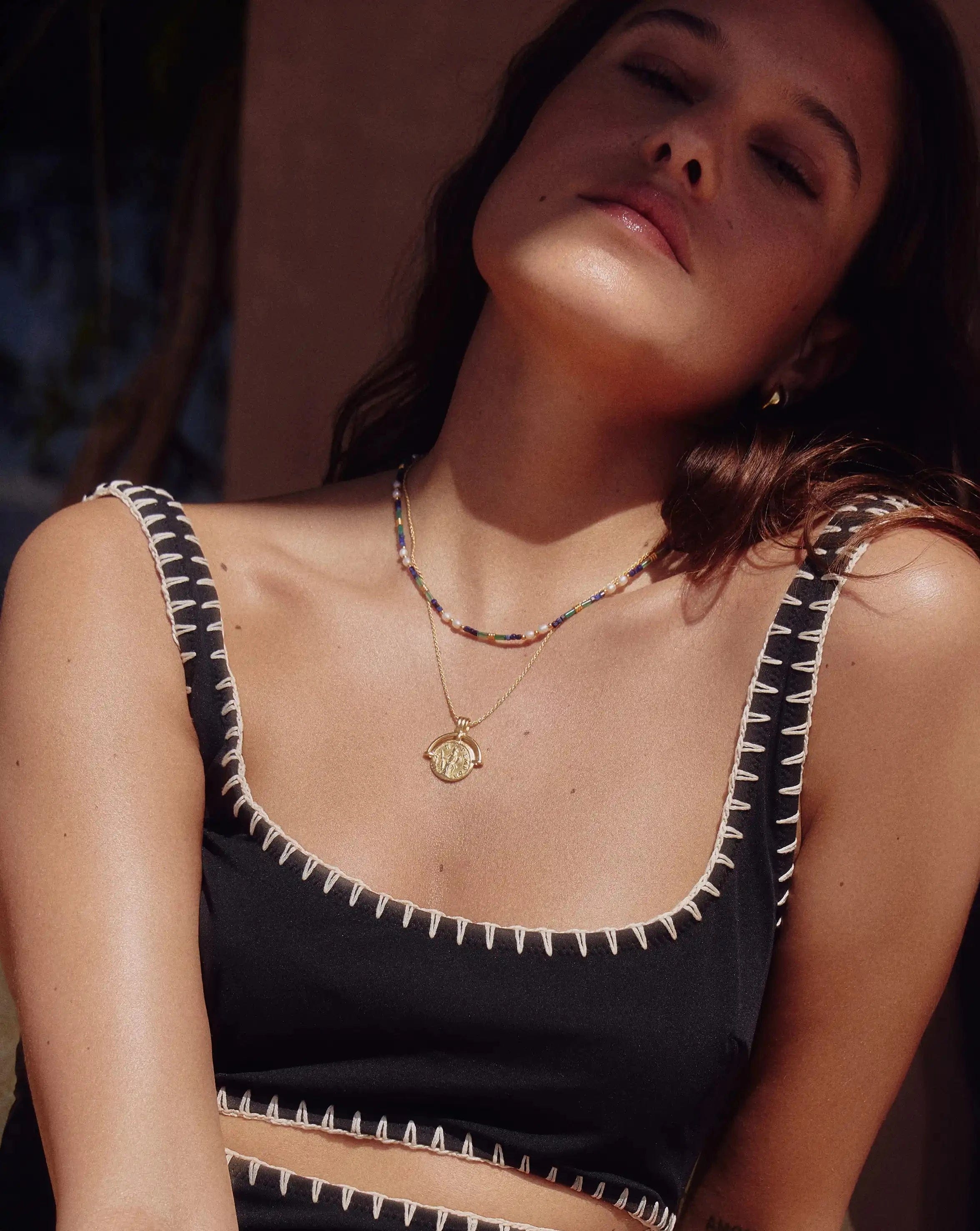 Missoma Lucy Williams Engravable Roman Arc Coin Necklace | 18ct Gold Plated