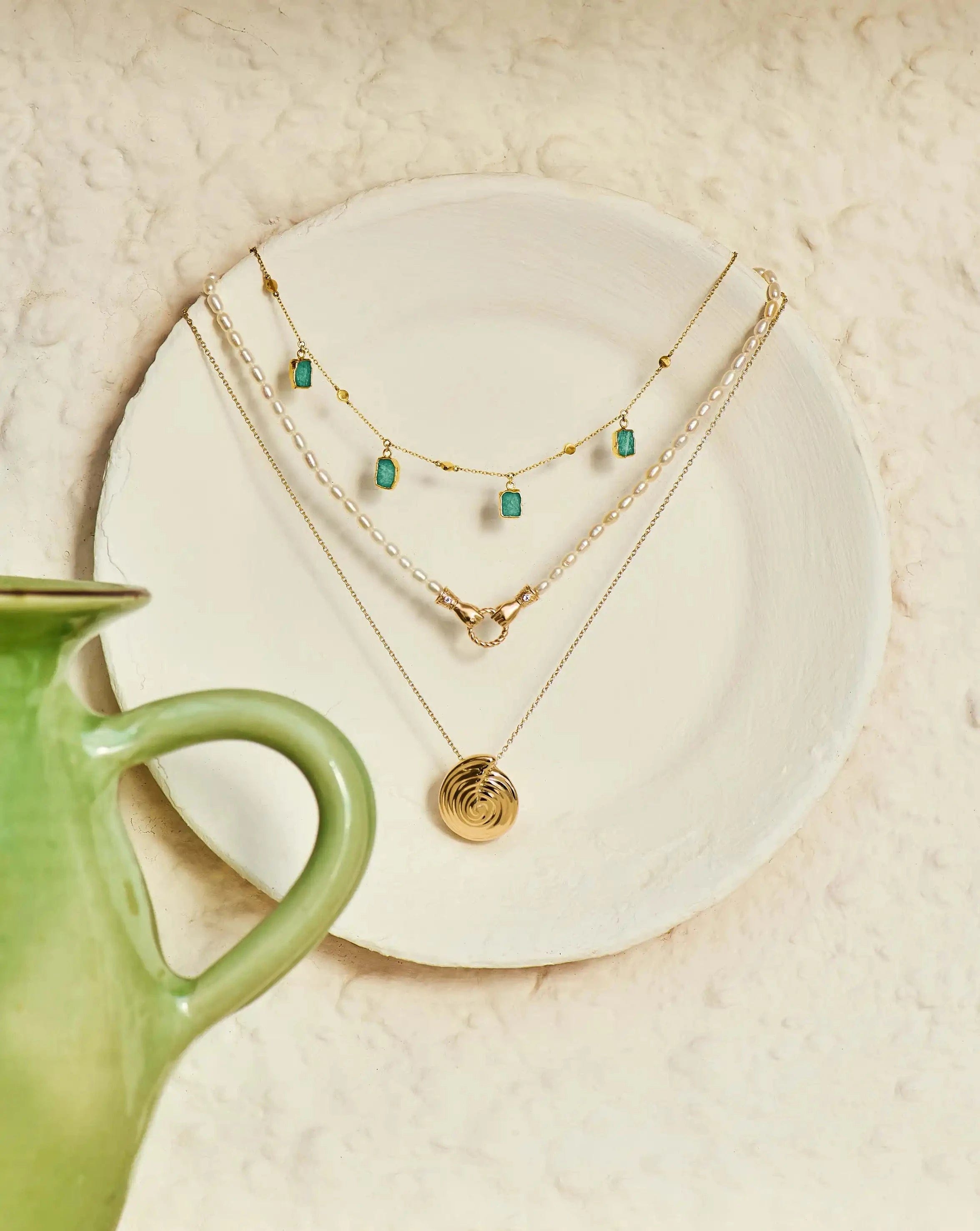 Missoma Lena Charm Choker | 18ct Gold Plated/Amazonite