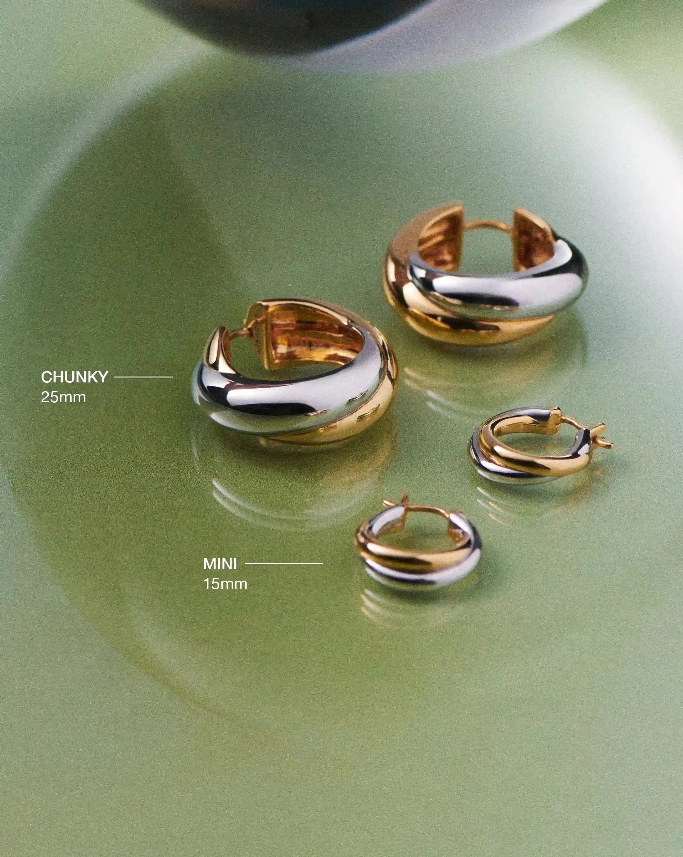 Missoma Lucy Williams Chunky Entwine Medium Hoop Earrings | Mixed Metal
