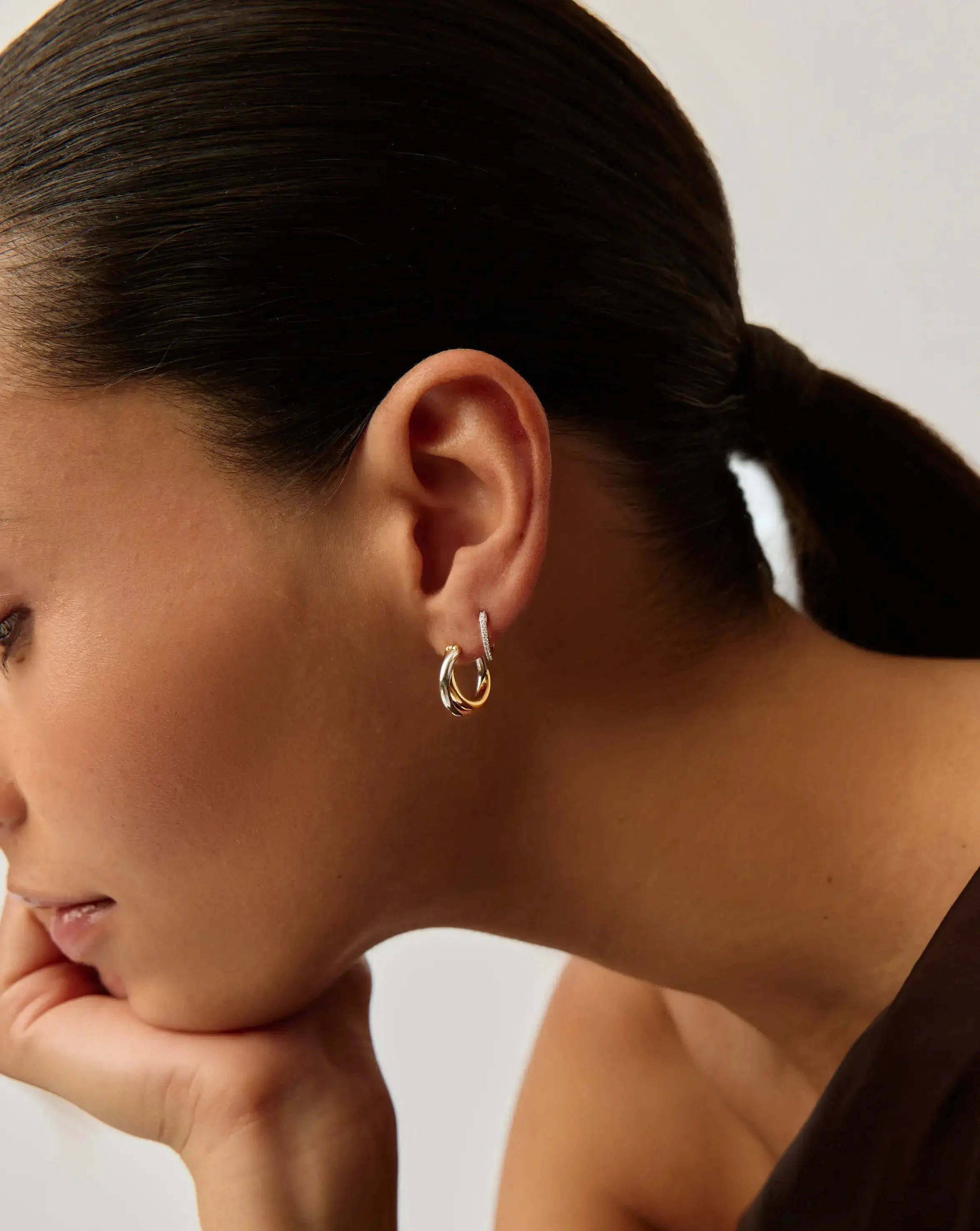Missoma Lucy Williams Entwine Small Hoop Earrings | Mixed Metal