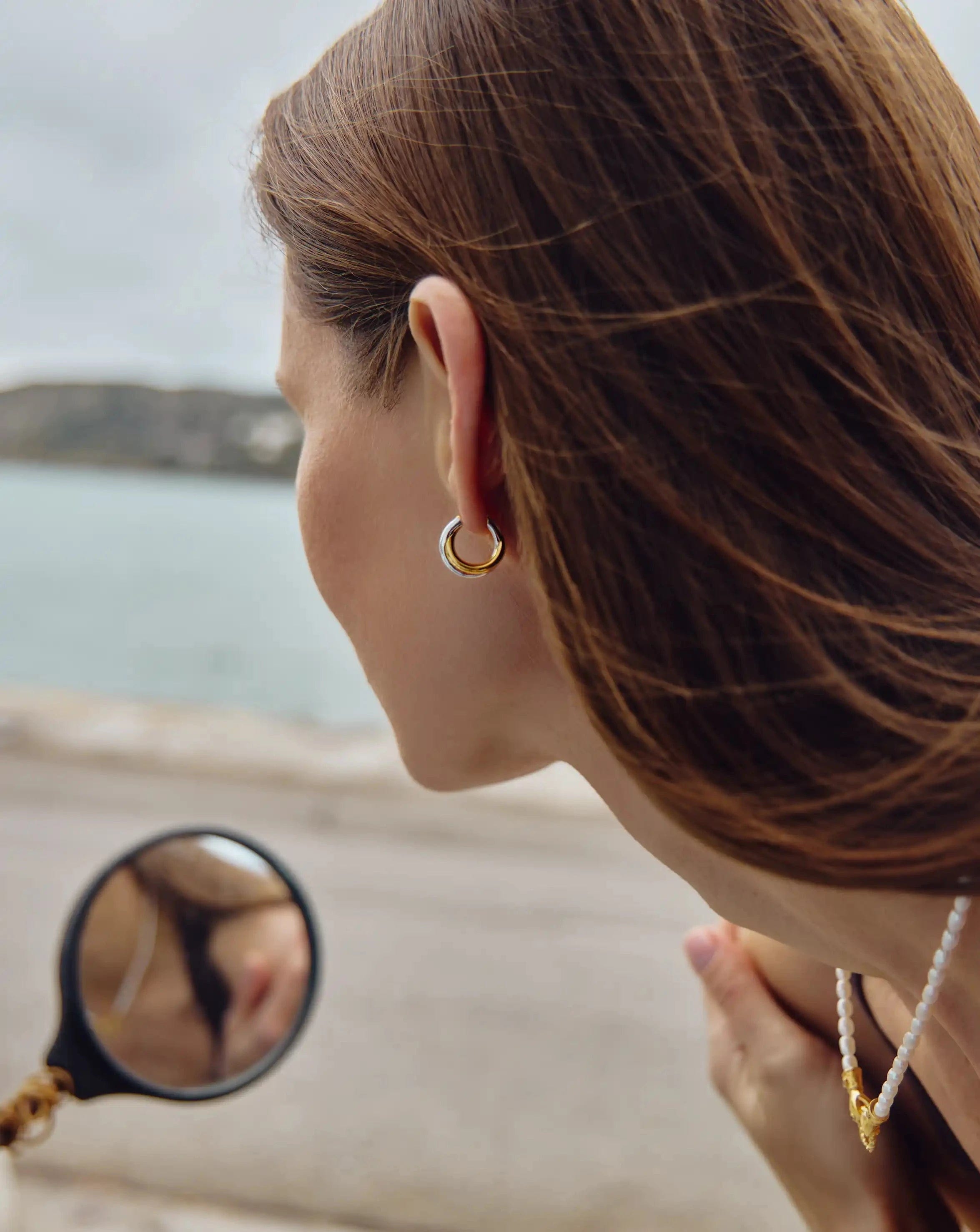 Missoma Lucy Williams Entwine Small Hoop Earrings | Mixed Metal