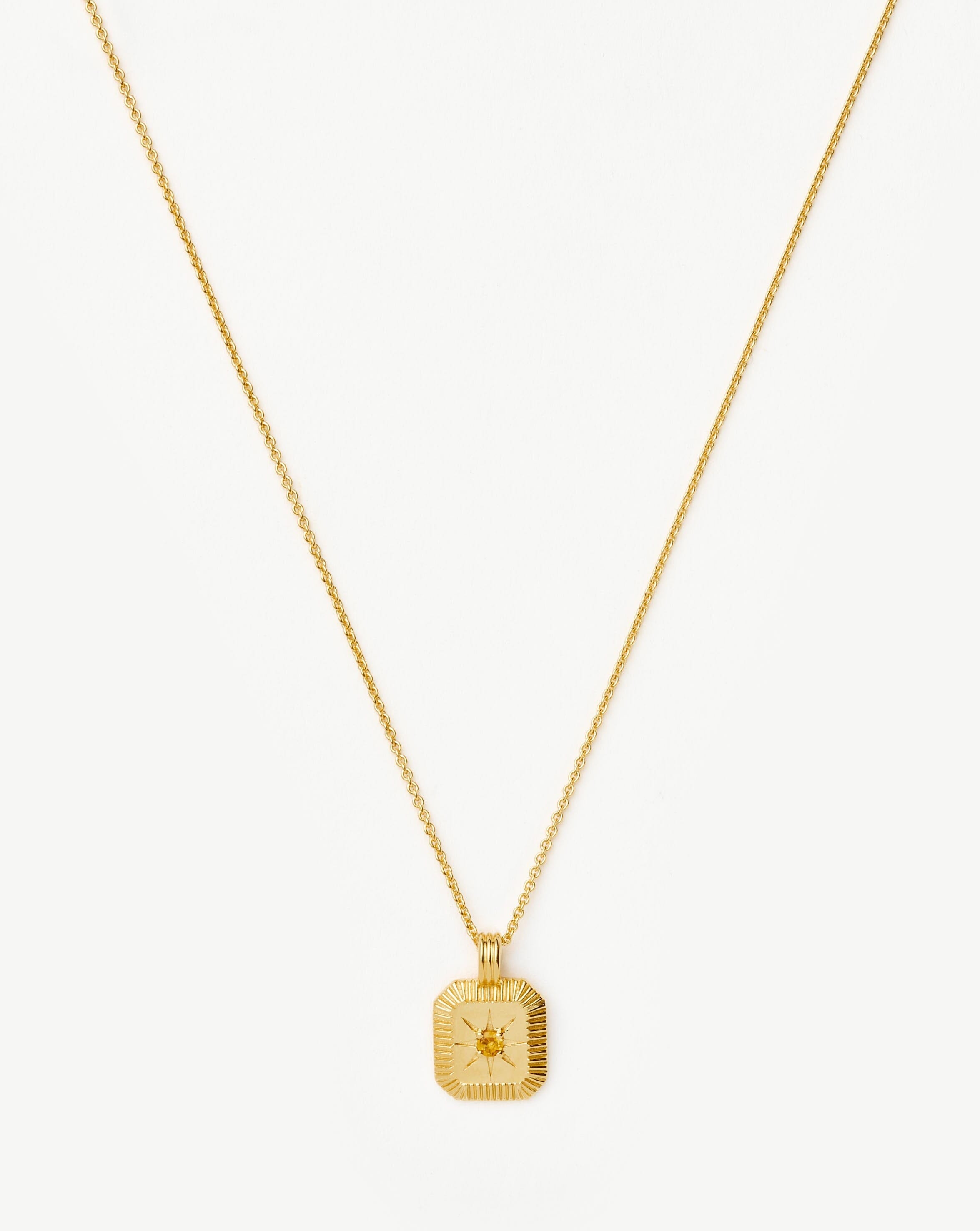 Missoma November Birthstone Pendant Necklace | 18ct Gold Vermeil/Citrine