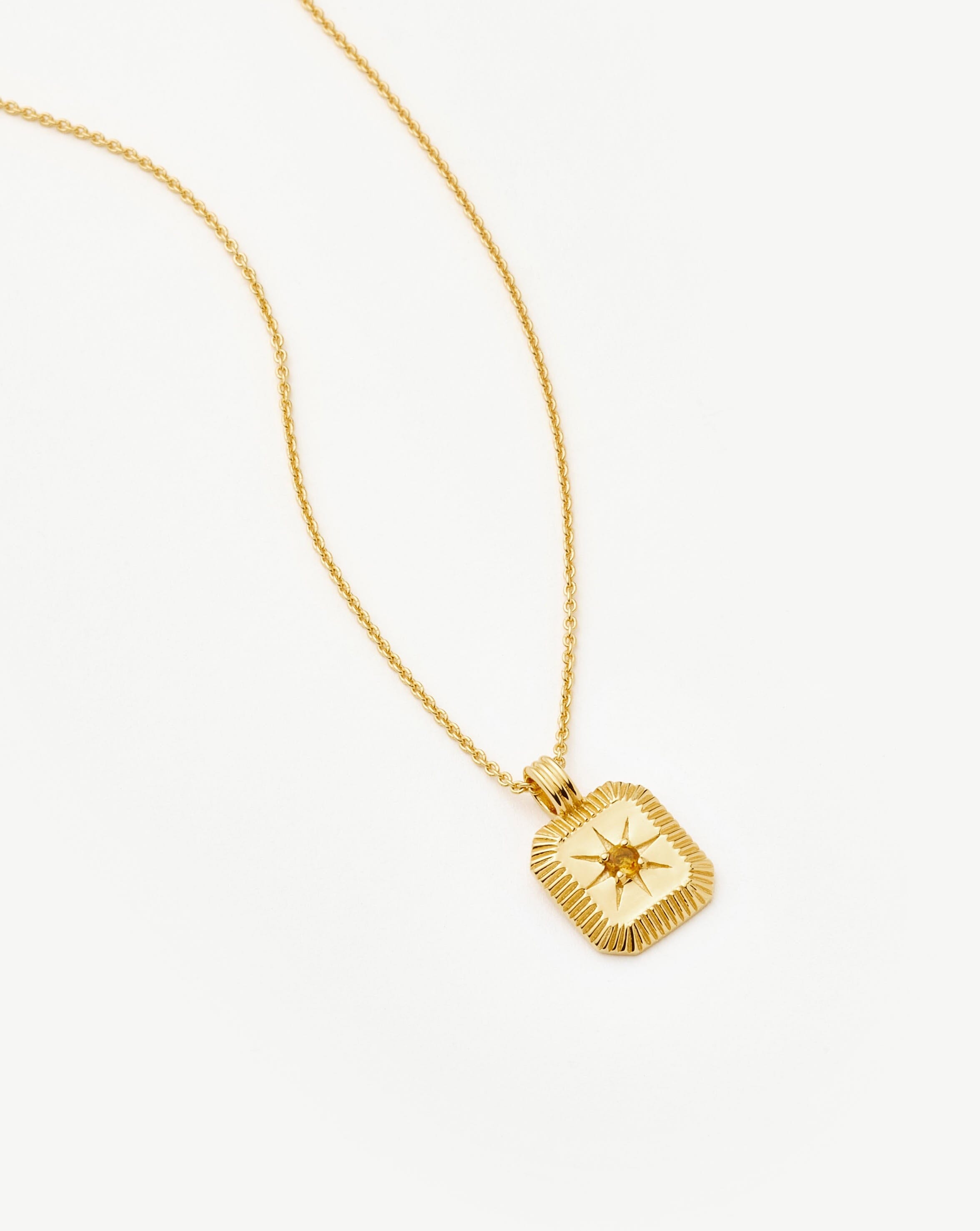 Missoma November Birthstone Pendant Necklace | 18ct Gold Vermeil/Citrine