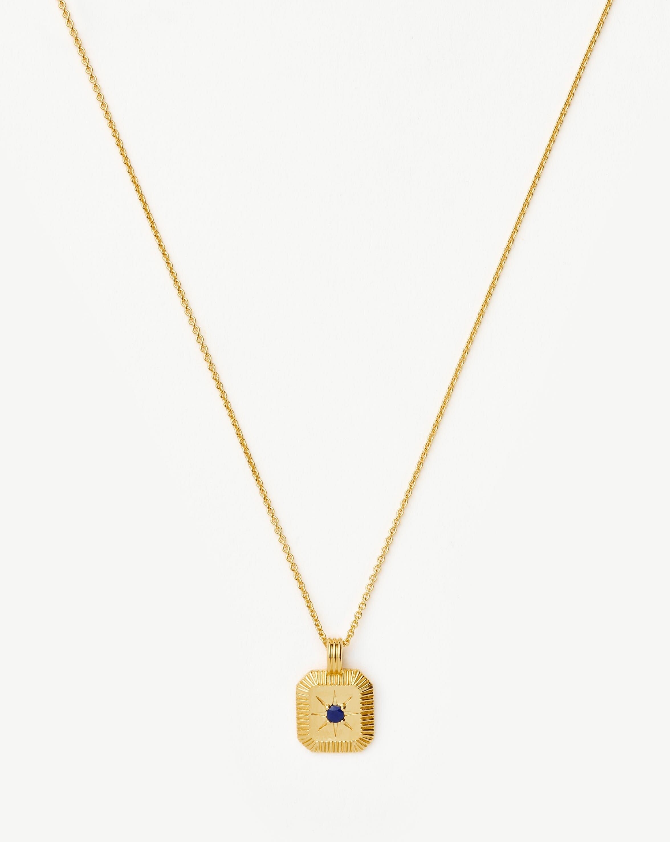 Missoma September Birthstone Pendant Necklace | 18ct Gold Vermeil/Lapis