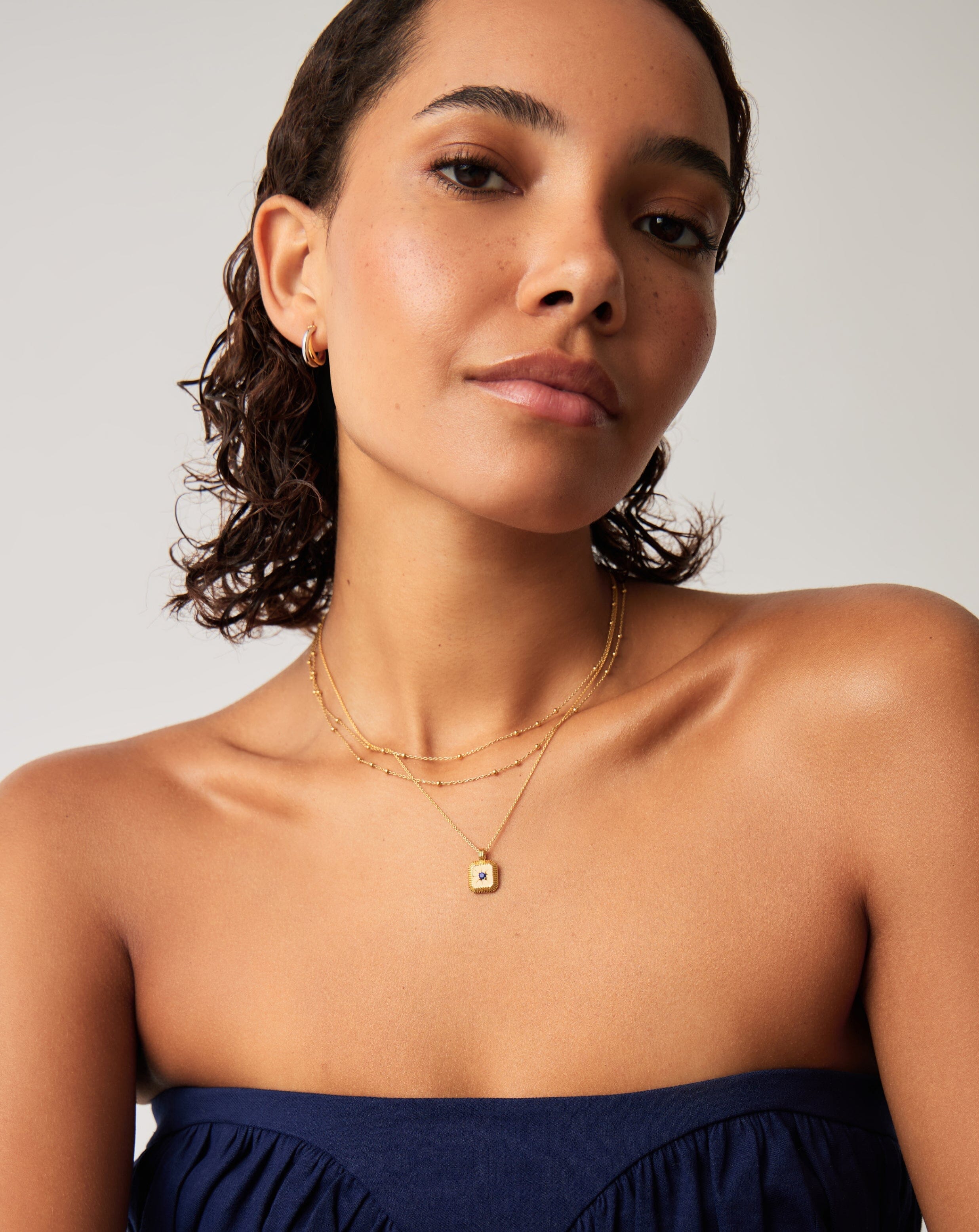 Missoma September Birthstone Pendant Necklace | 18ct Gold Vermeil/Lapis