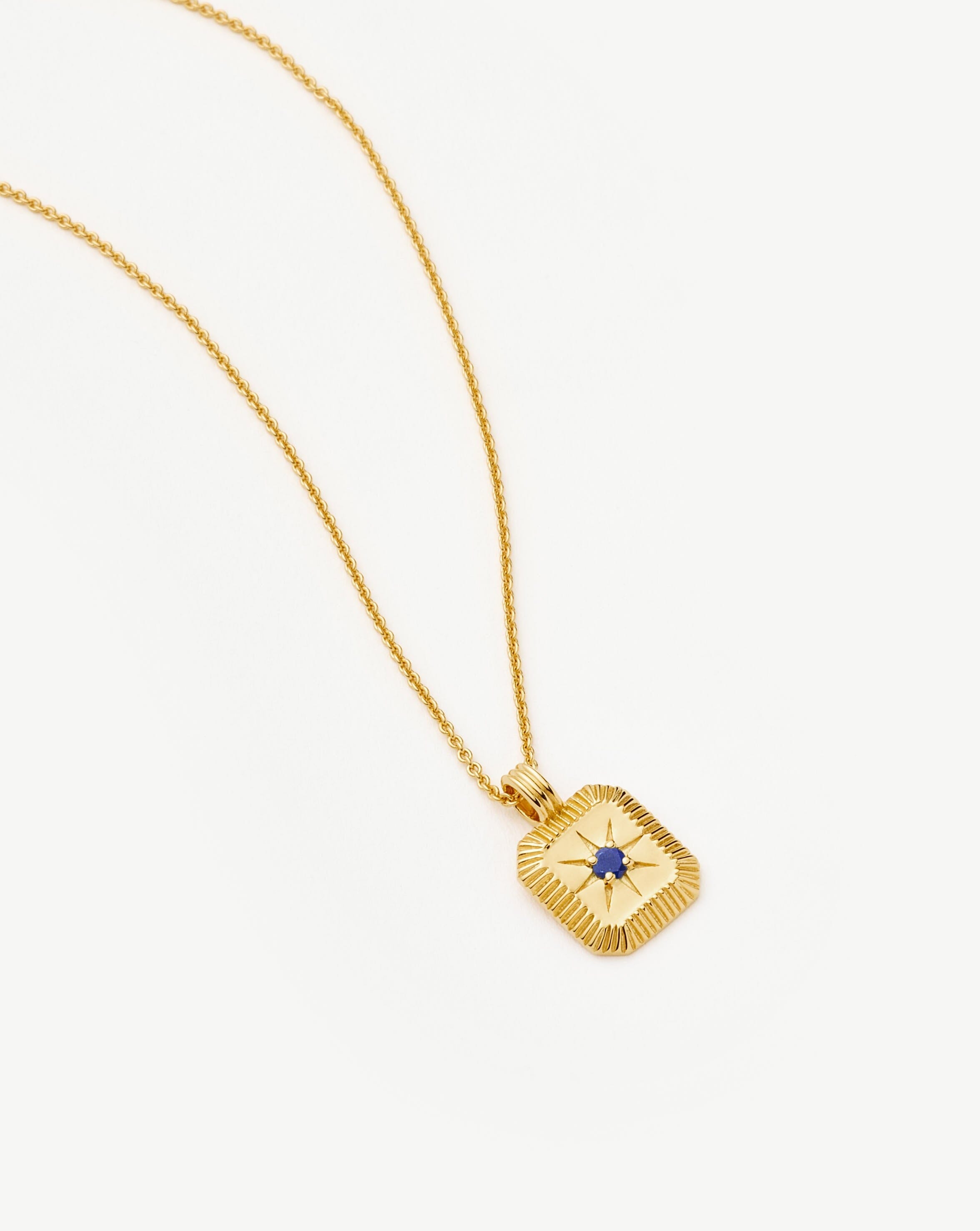 Missoma September Birthstone Pendant Necklace | 18ct Gold Vermeil/Lapis