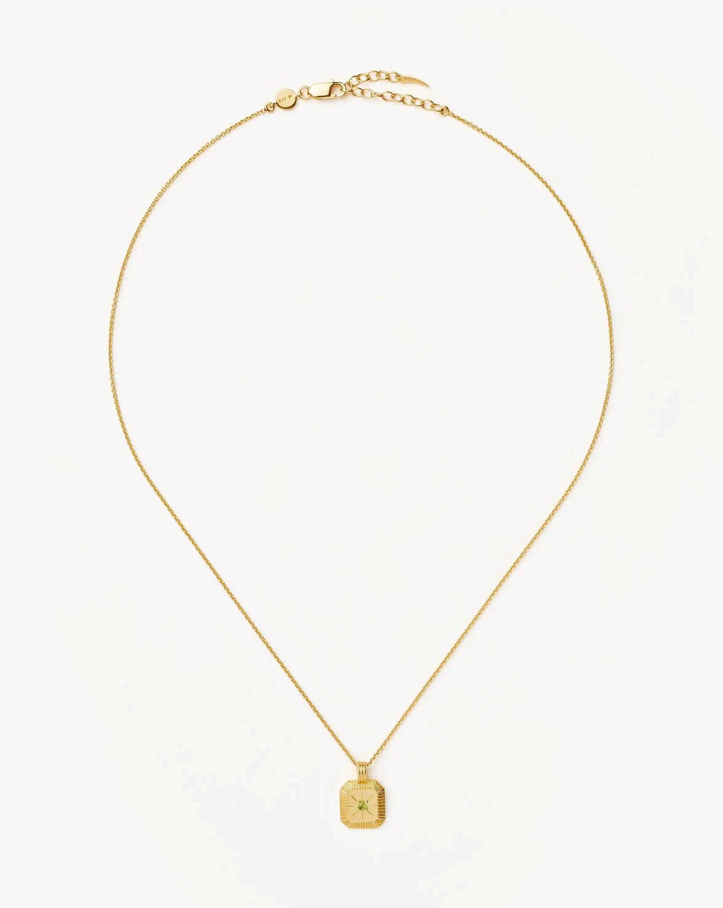 Missoma August Birthstone Pendant Necklace | 18ct Gold Vermeil/Peridot