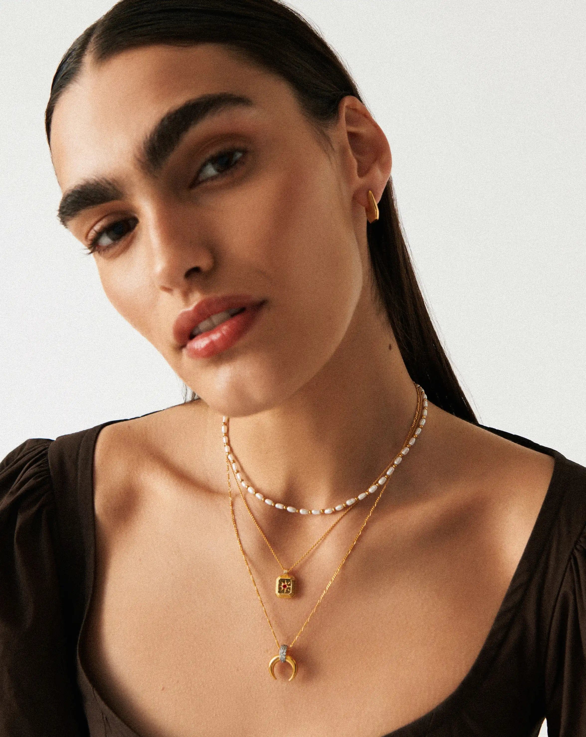 Missoma July Birthstone Pendant Necklace | 18ct Gold Vermeil/Glass Filled Ruby