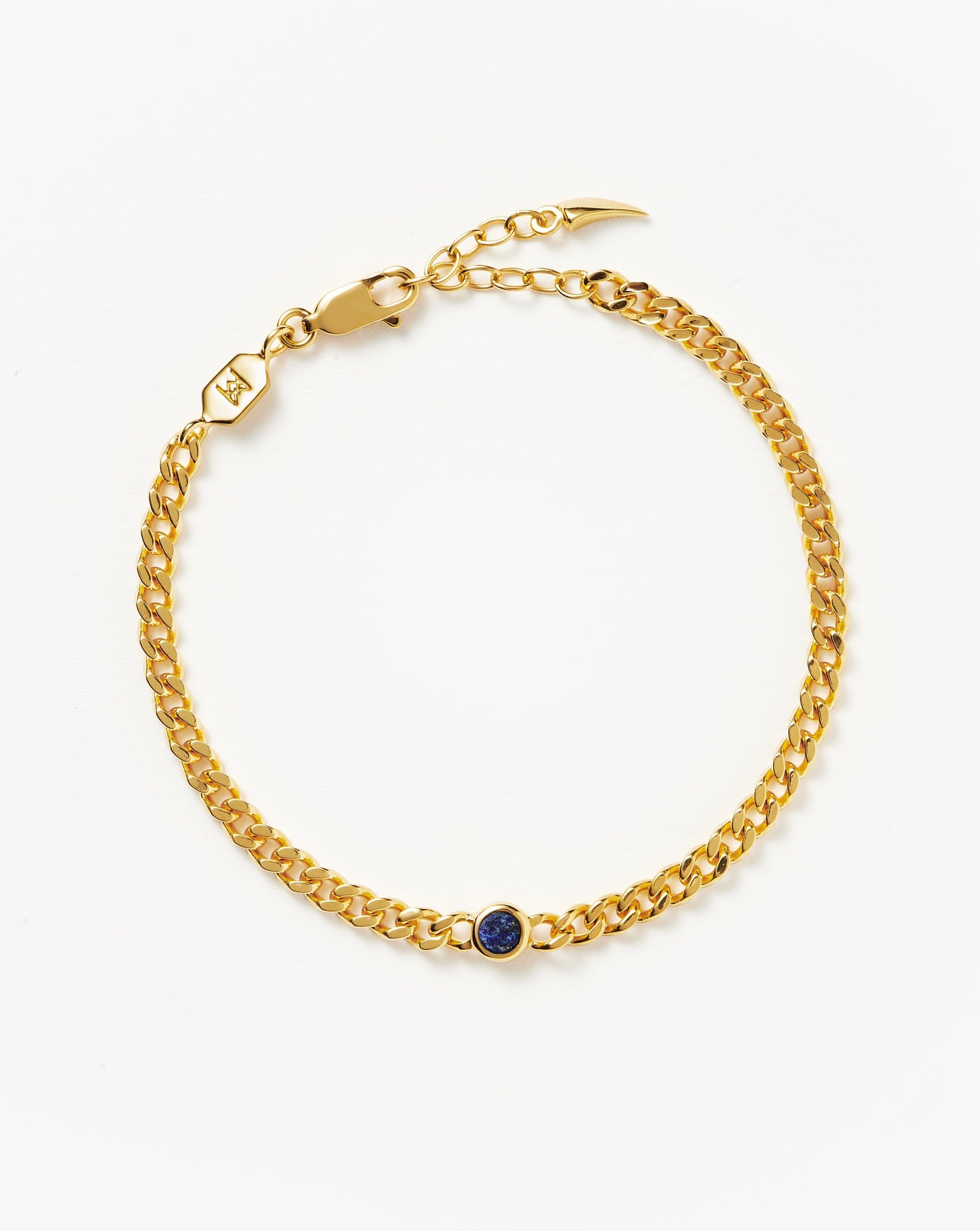 Missoma September Birthstone Chain Bracelet | 18ct Gold Plated Vermeil/Lapis