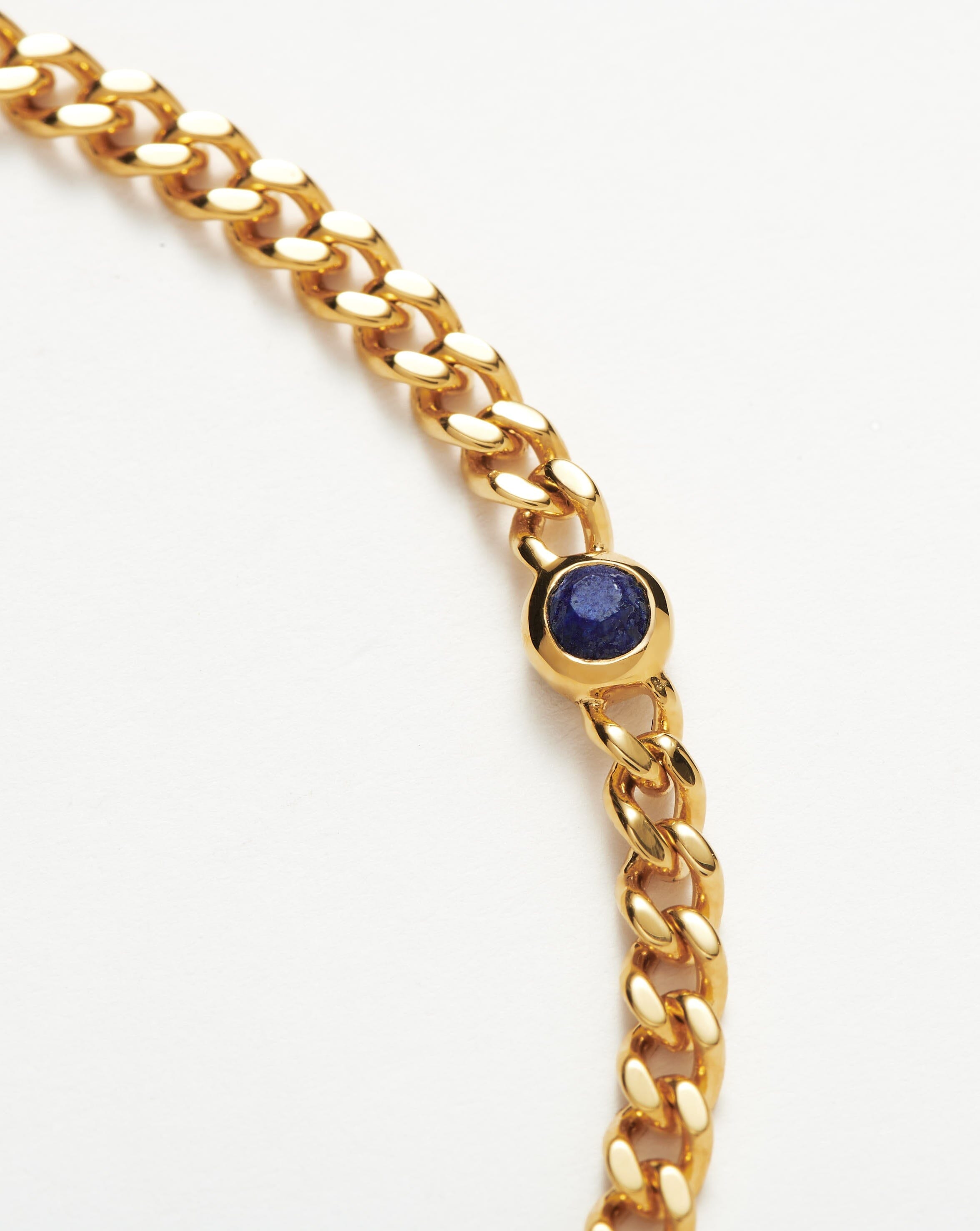 Missoma September Birthstone Chain Bracelet | 18ct Gold Plated Vermeil/Lapis