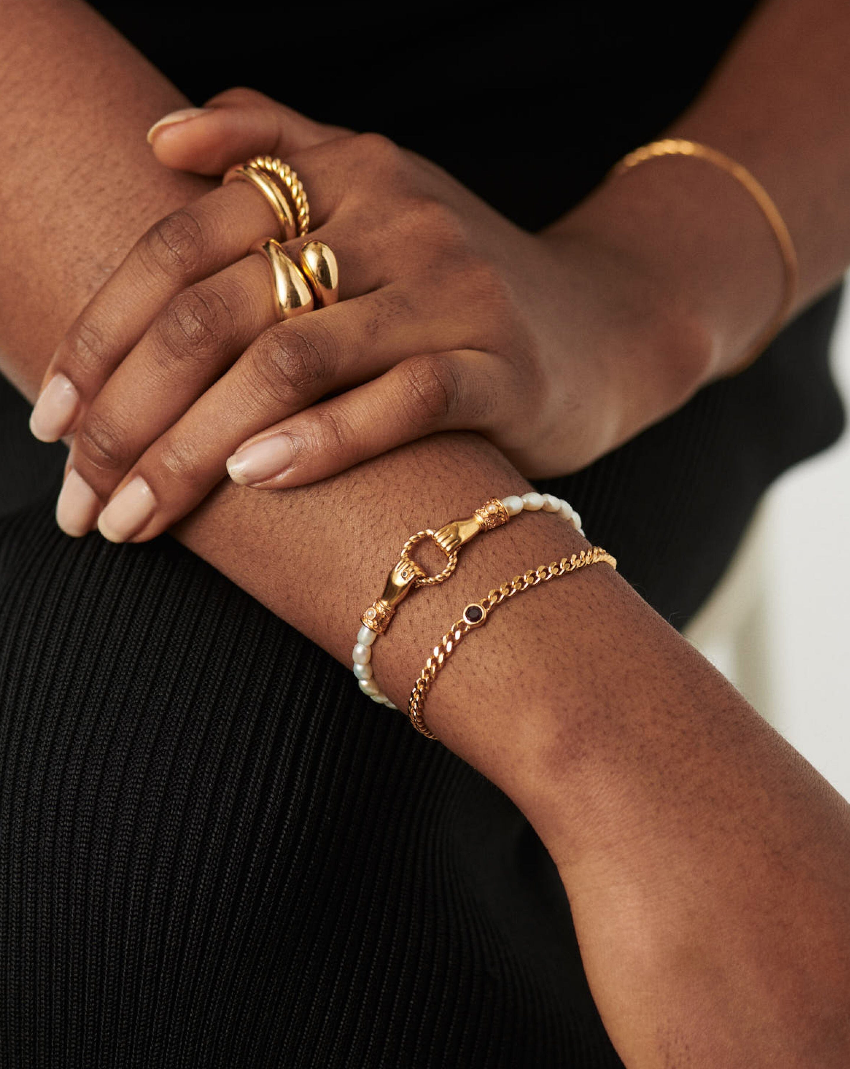 Missoma February Birthstone Chain Bracelet | 18ct Gold Plated Vermeil/Amethyst