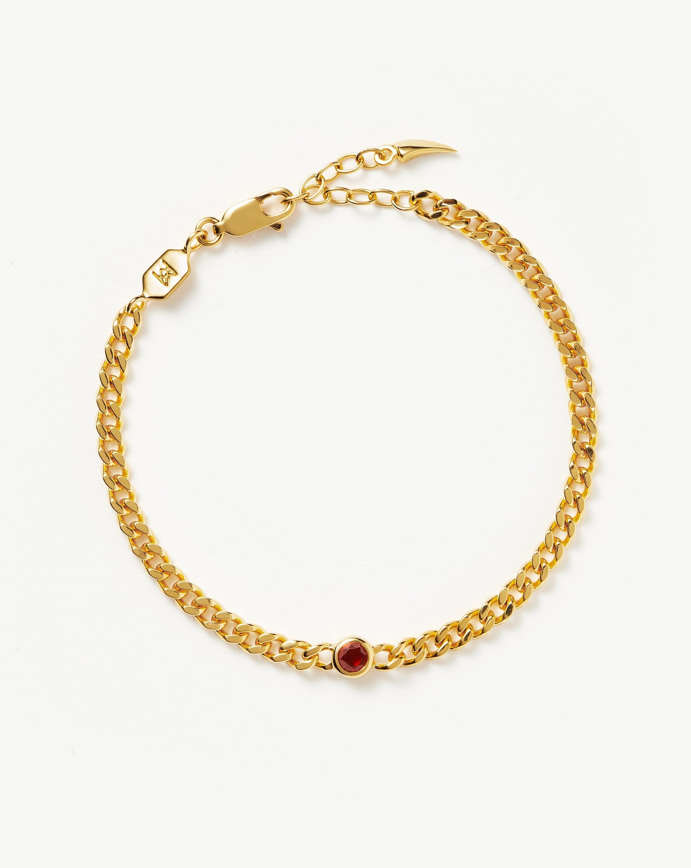 Missoma January Birthstone Chain Bracelet | 18ct Gold Plated Vermeil/Garnet