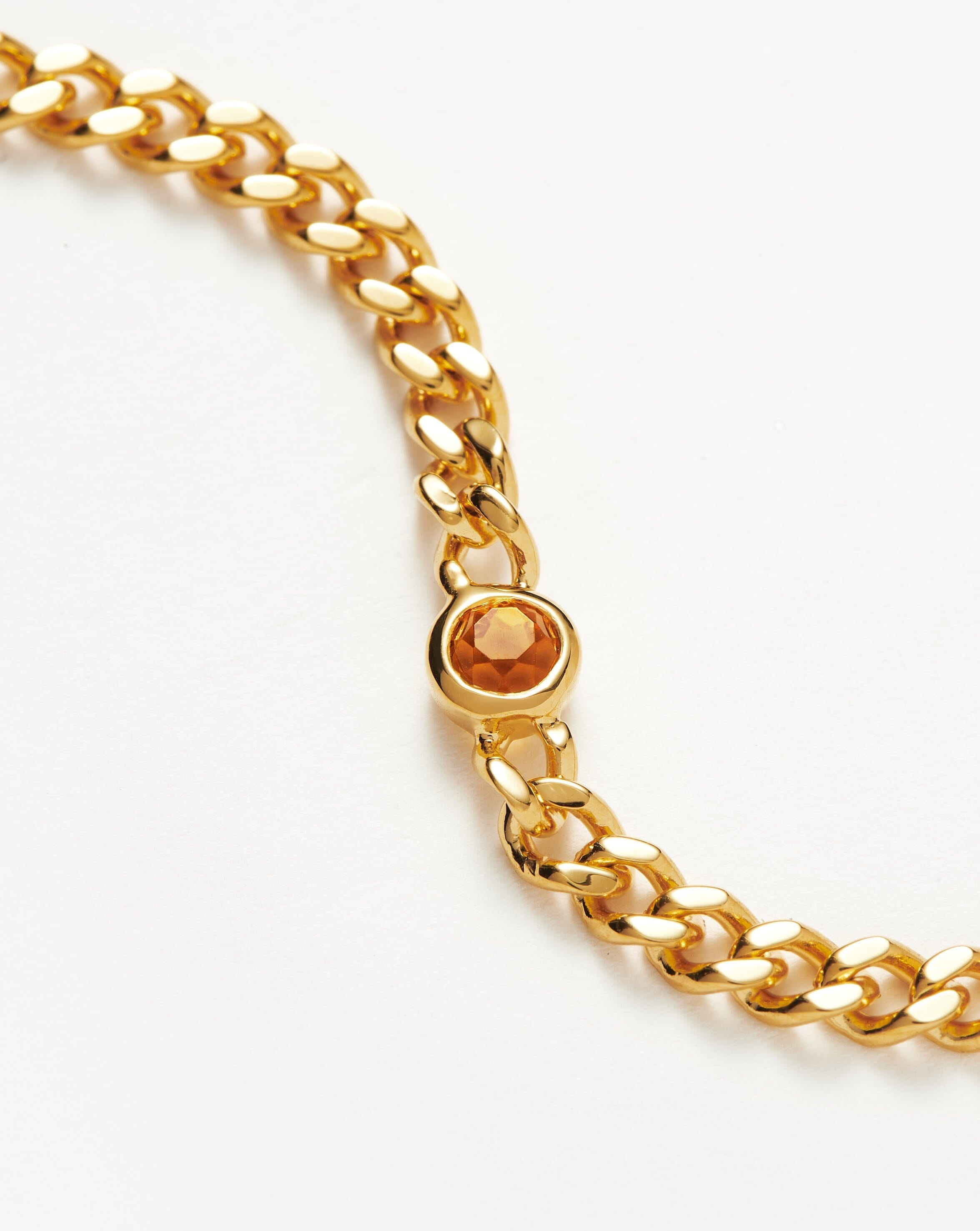 Missoma November Birthstone Chain Bracelet | 18ct Gold Plated Vermeil/Citrine