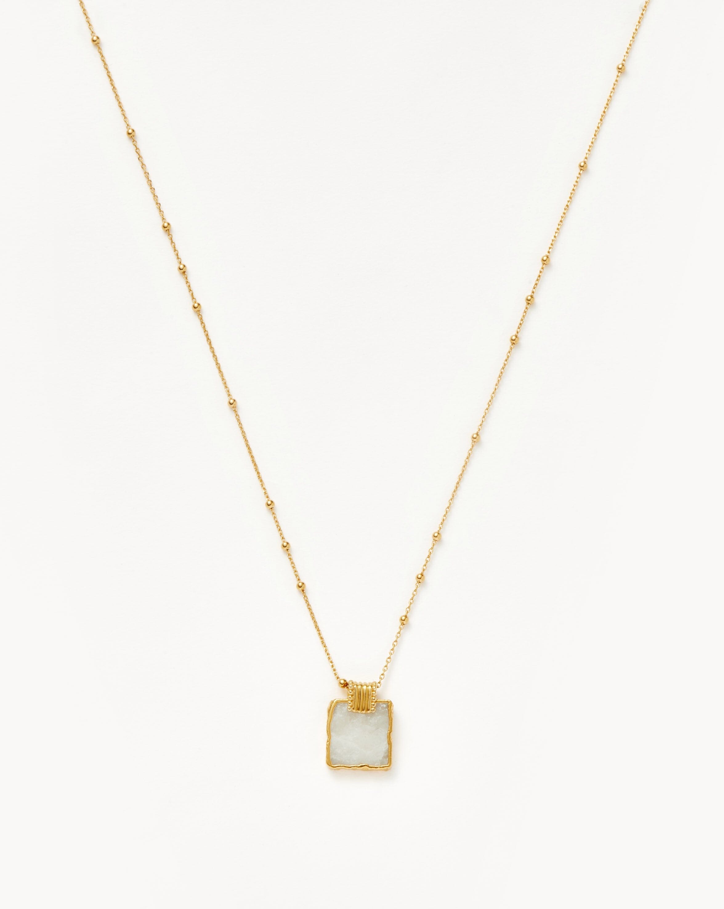 Missoma Lena Charm Necklace | 18ct Gold Plated/Rainbow Moonstone