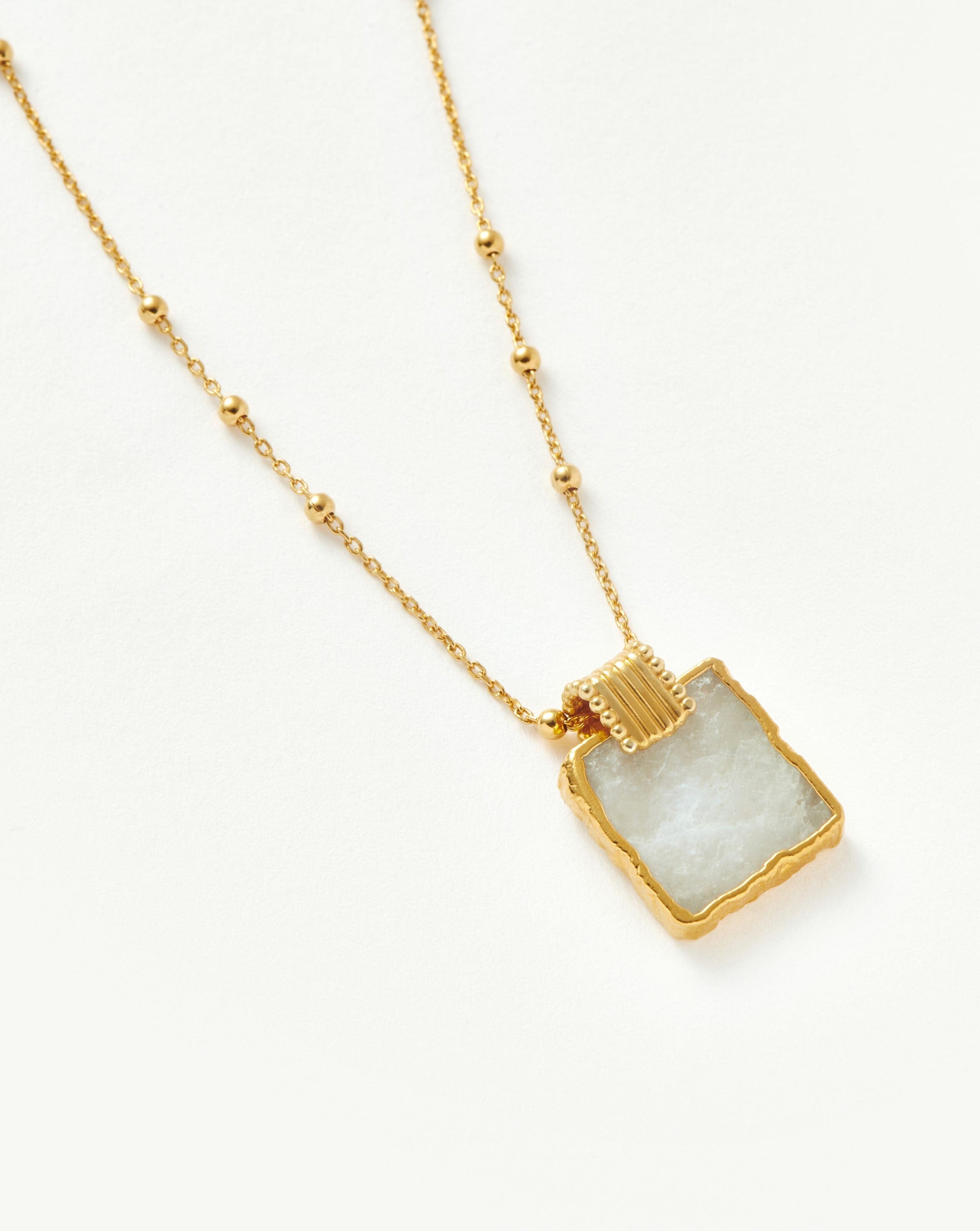 Missoma Lena Charm Necklace | 18ct Gold Plated/Rainbow Moonstone
