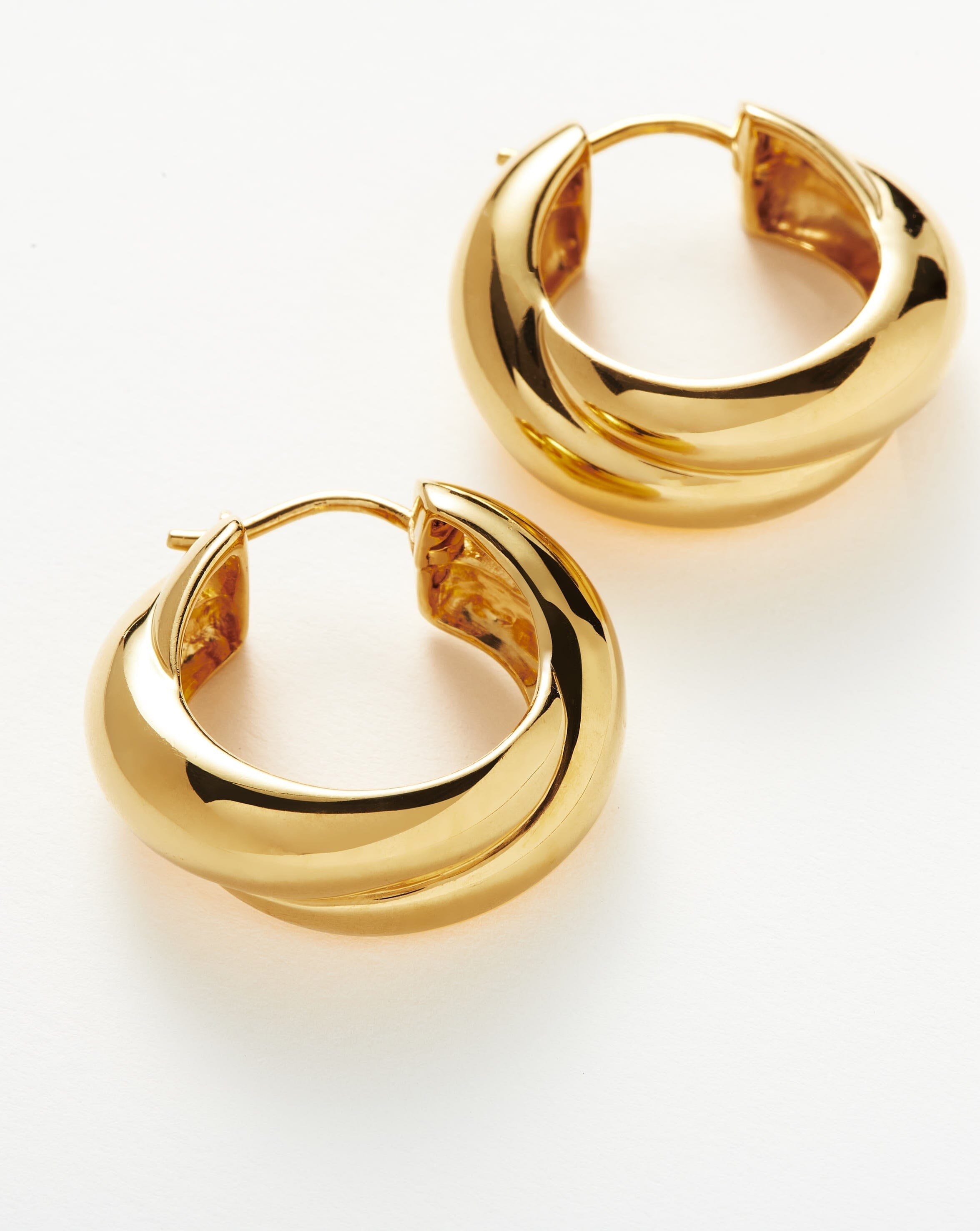 Missoma Lucy Williams Chunky Medium Entwine Hoop Earrings | 18ct Gold Plated