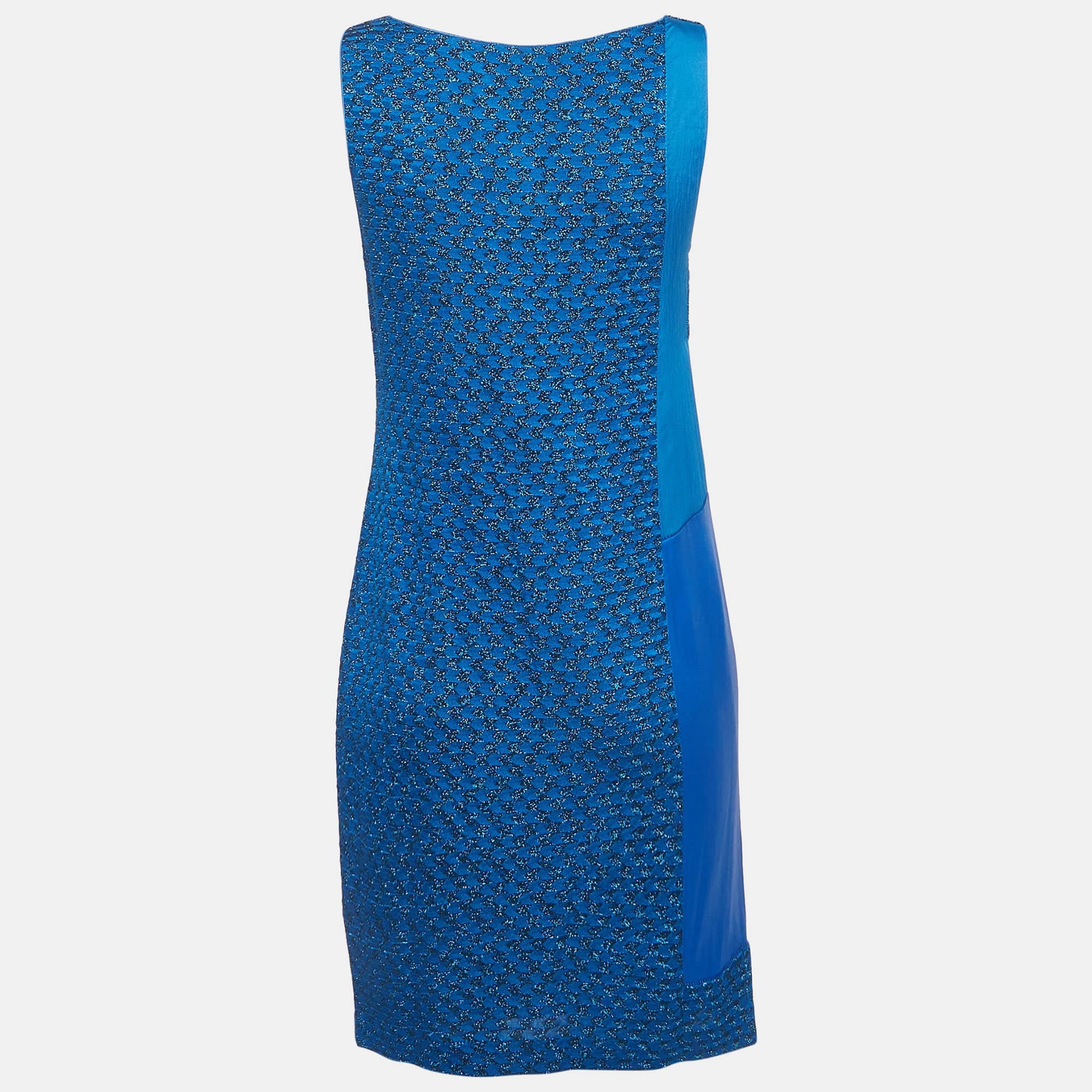 Missoni Blue Lurex Knit Sleeveless Mini Dress
