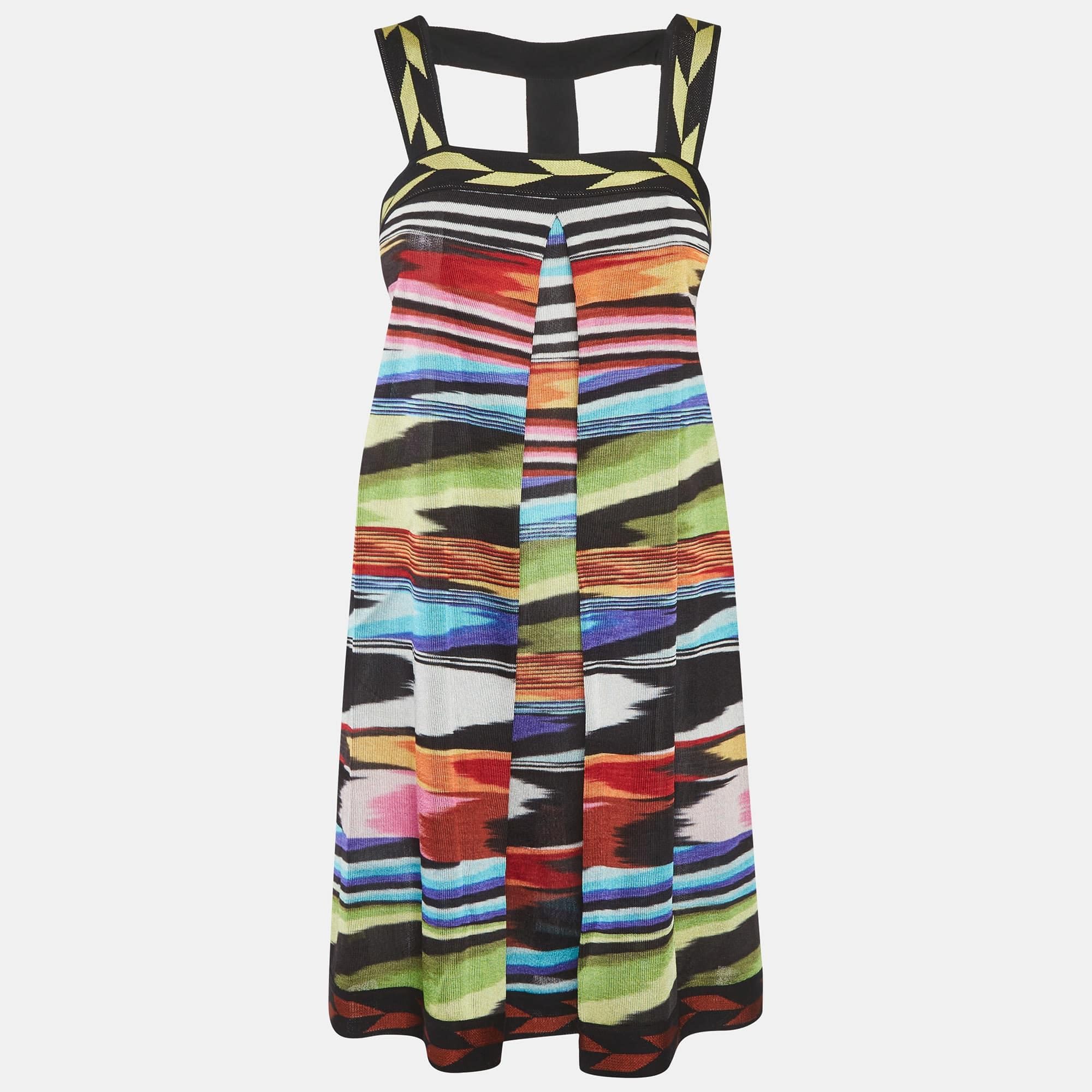 Missoni Multicolour Stripe Knit Strappy Mini Dress