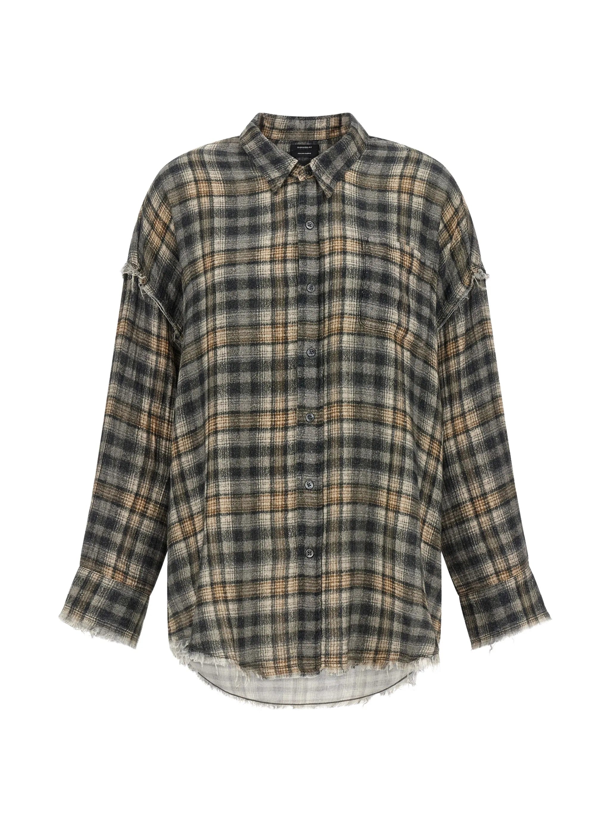 R13 frayed raw - cut shirt