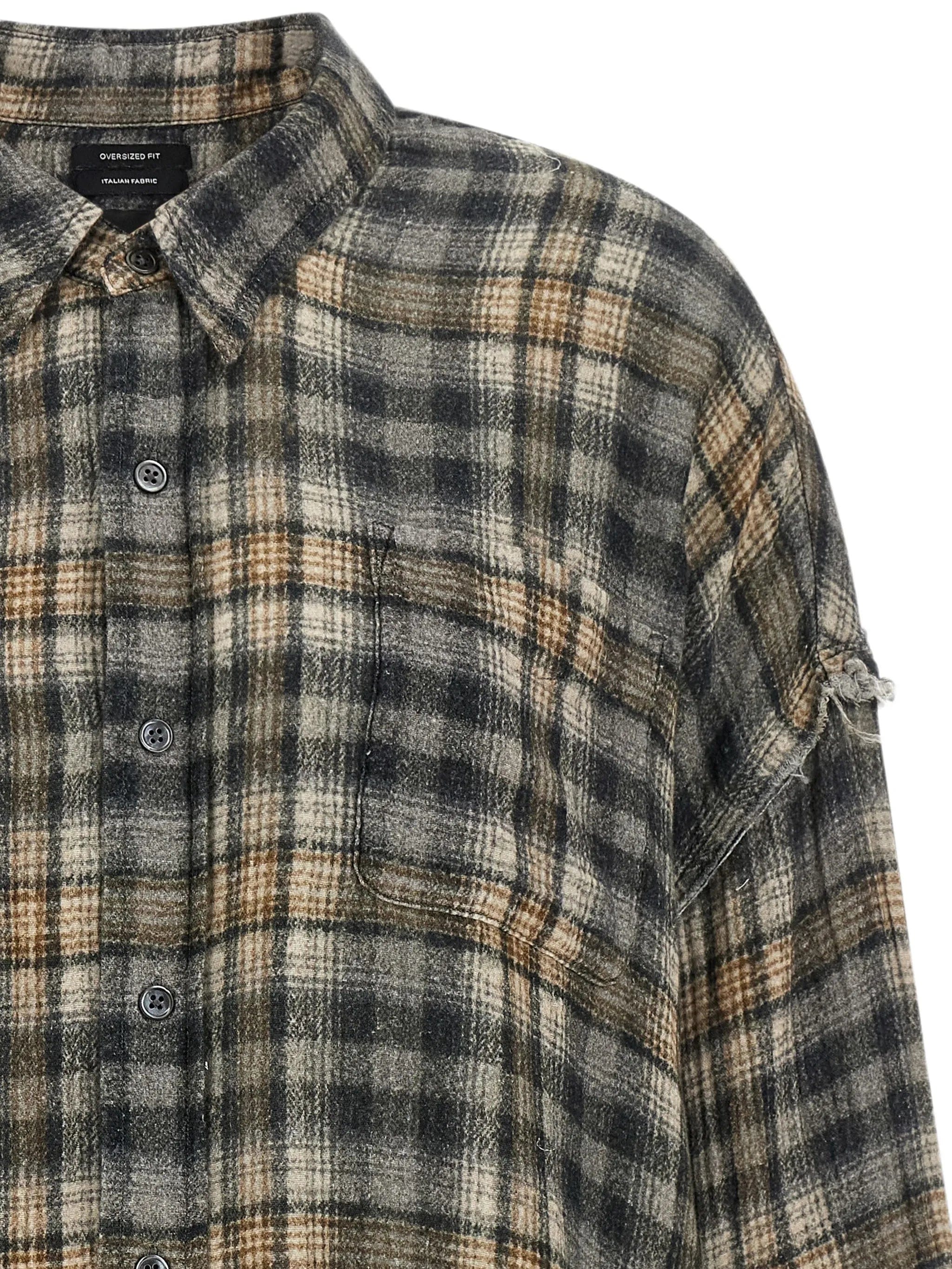 R13 frayed raw - cut shirt