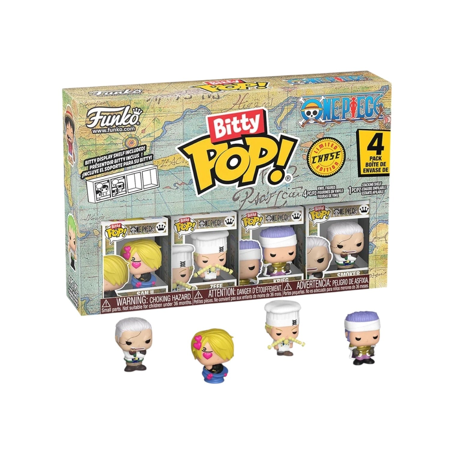 One Piece Sanji Funko 4 Pack Bitty Pop - One Piece - Chance of Chase - PREORDER