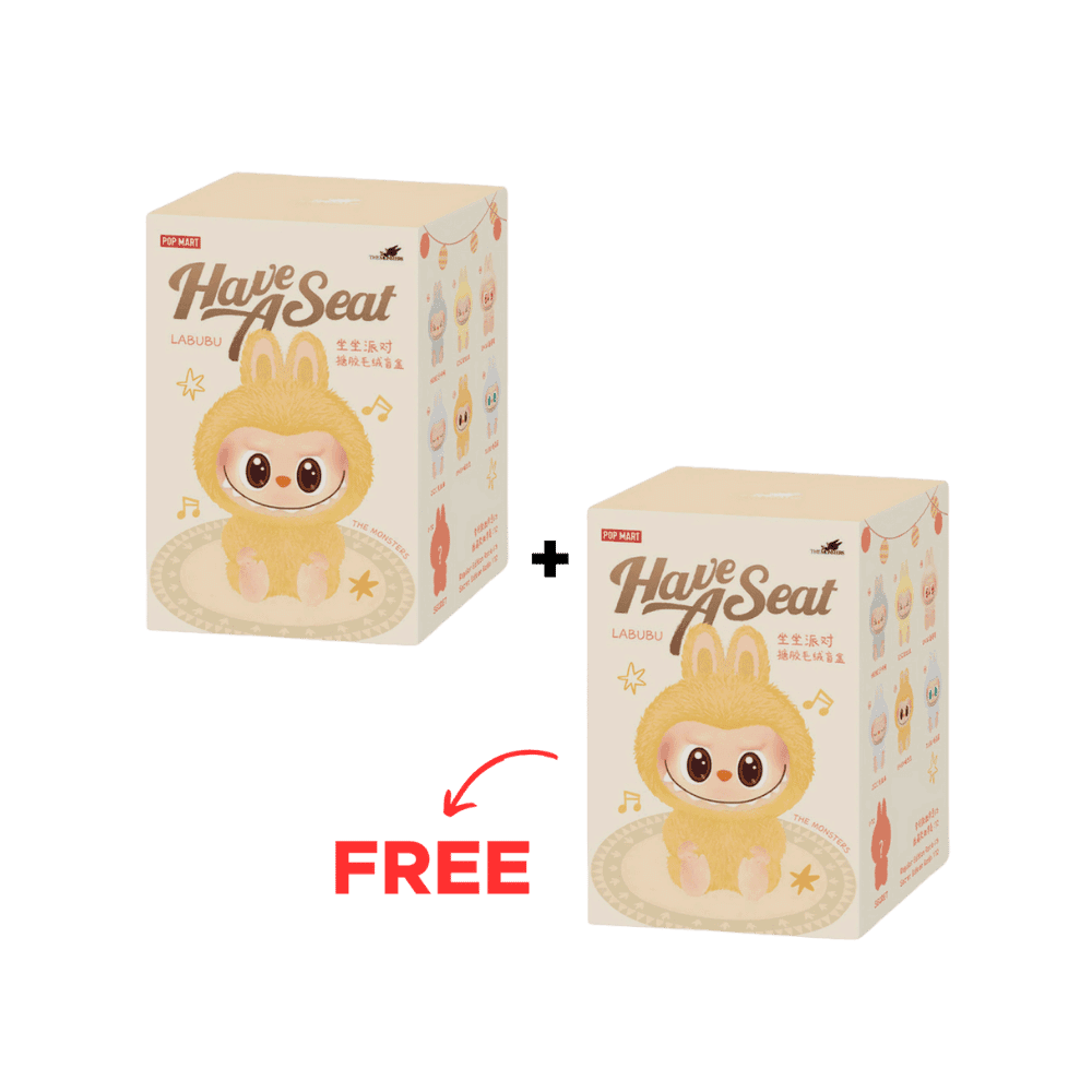 Pop Mart (Labubu) BUY 1 GET 1 FREE - Pop Mart Labubu The Monsters Have a Seat Vinyl Plush Sealed Case Pack of 1+1