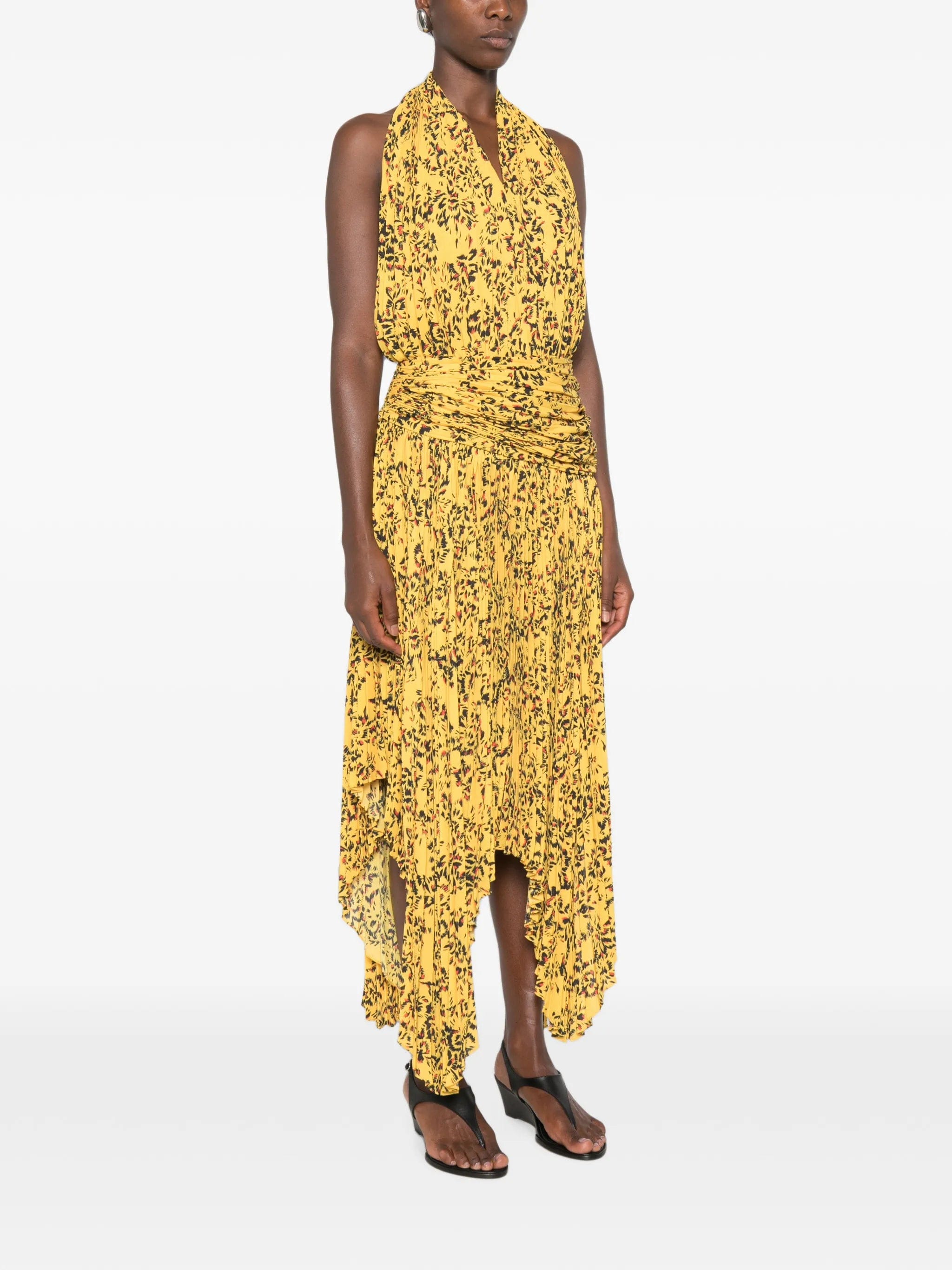 Proenza Schouler Paulina floral - print pleated asymmetric dress