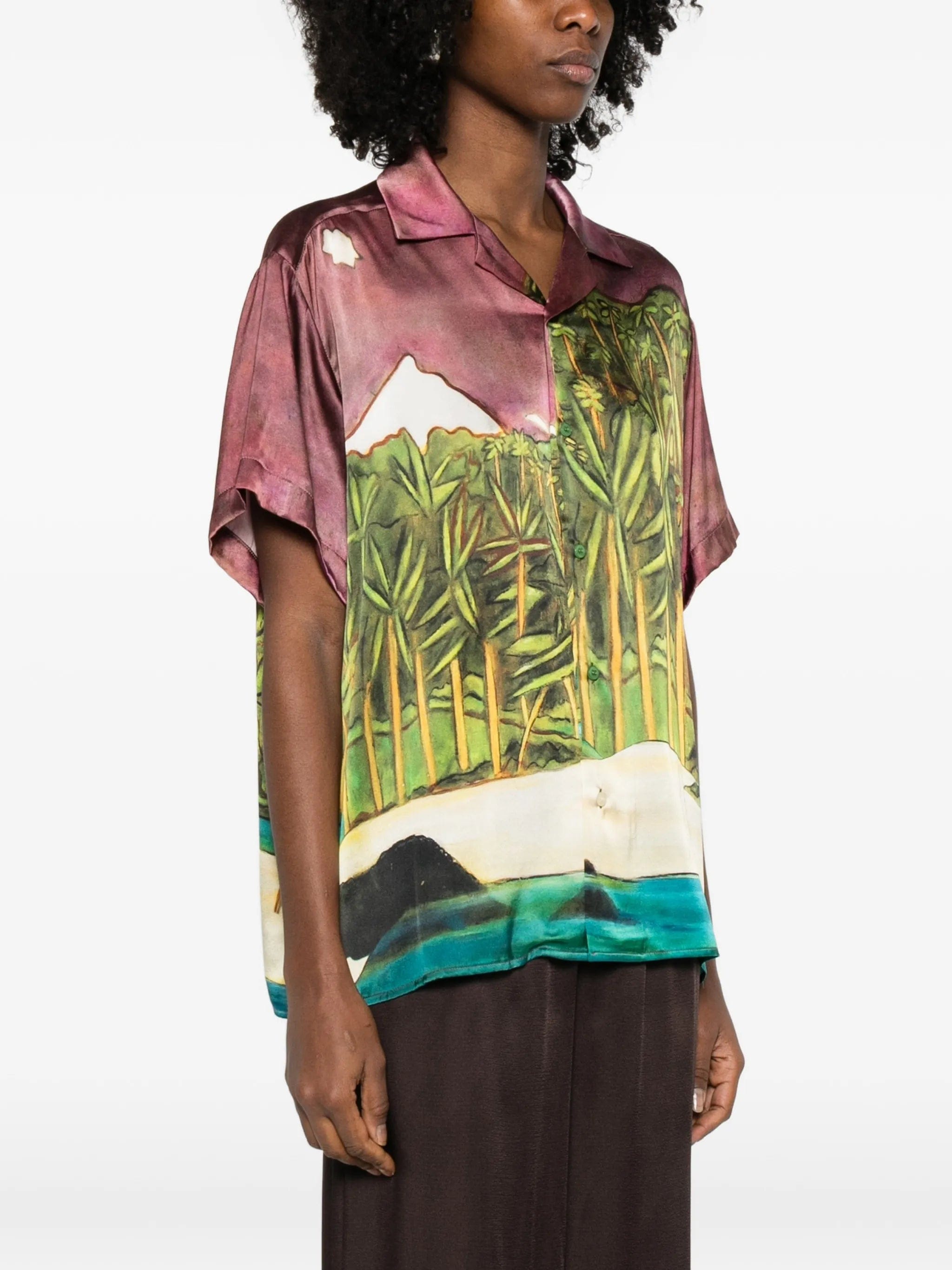 Donde Esteban La Sierra printed silk shirt