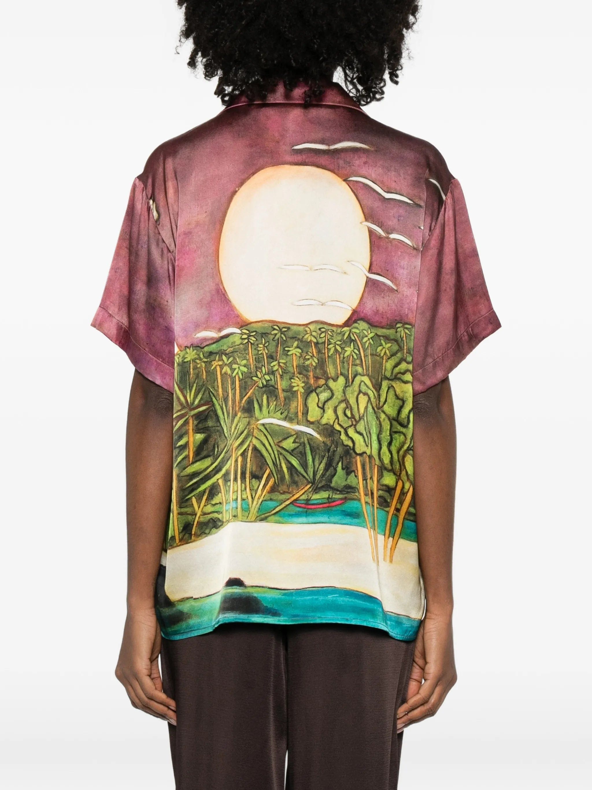 Donde Esteban La Sierra printed silk shirt