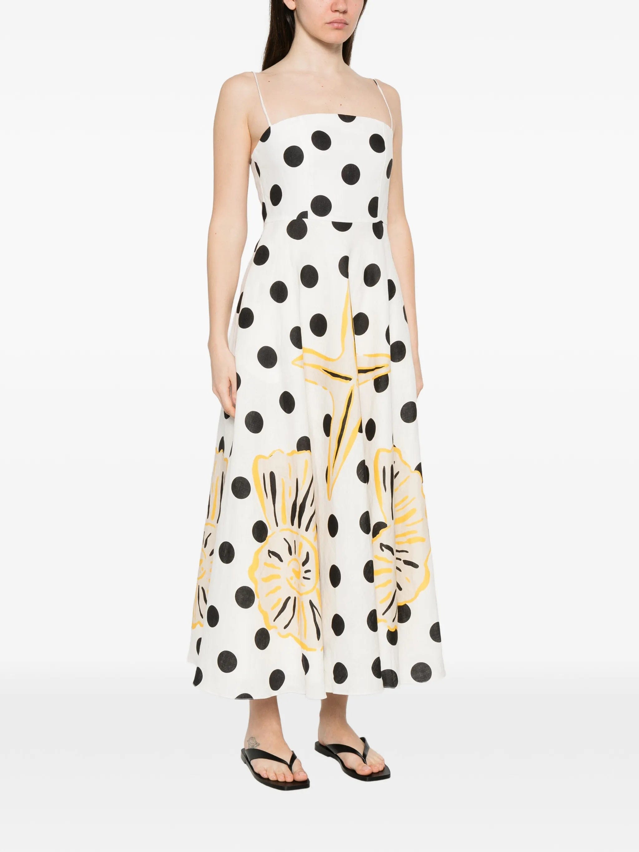 Cala de la Cruz Delta polka - dot midi dress