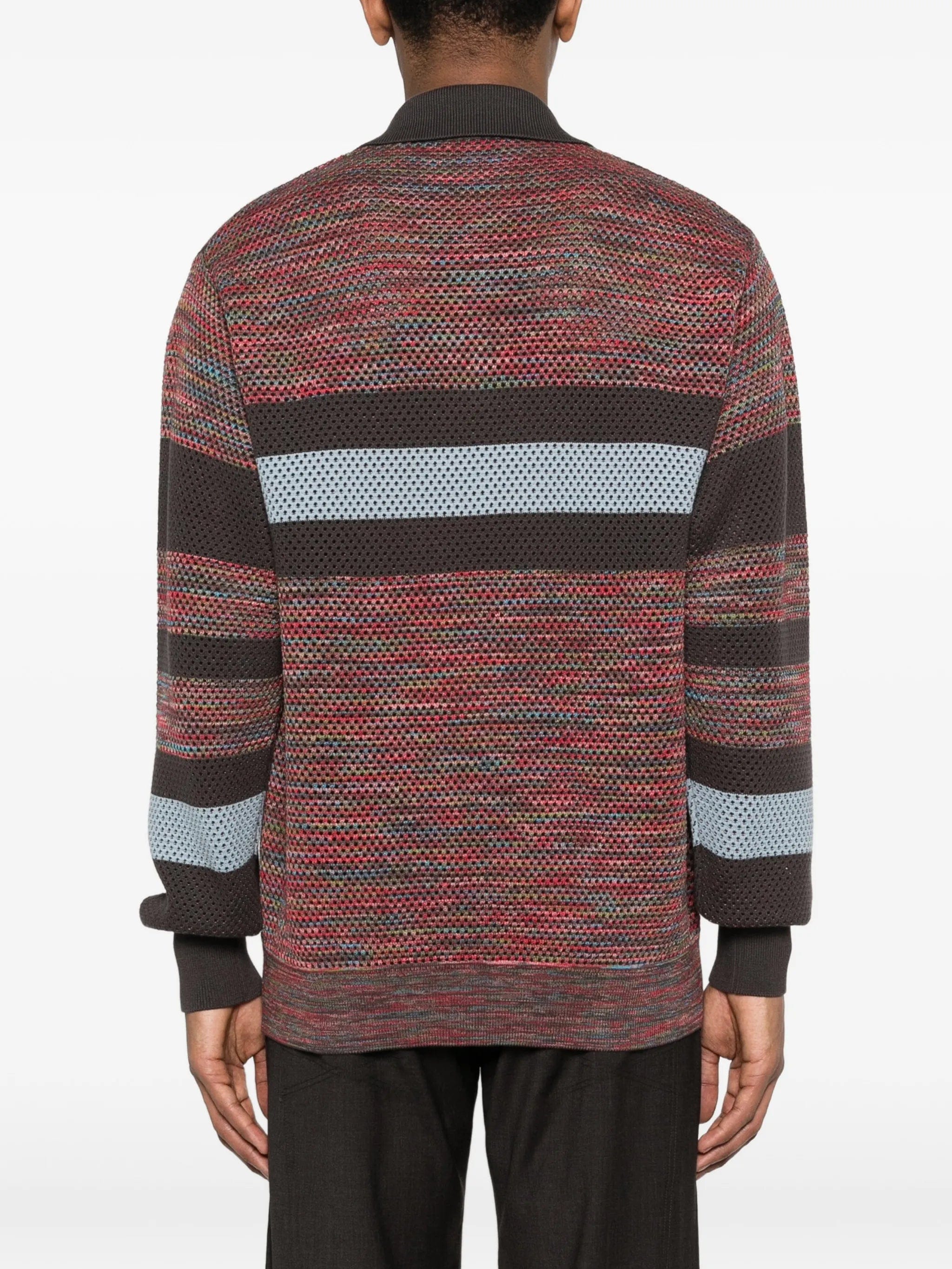Kolor striped zip - up sweater