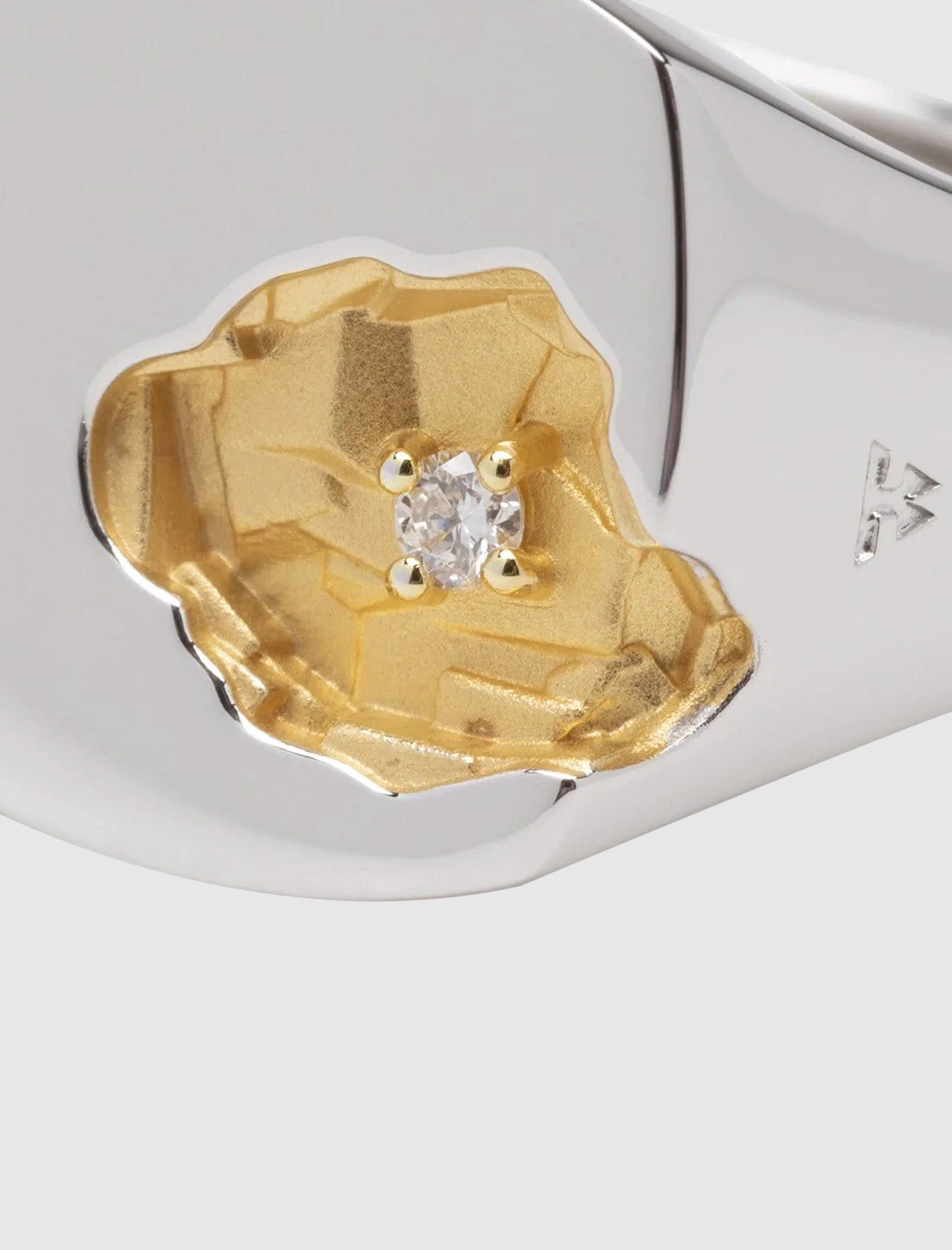 TOM WOOD MINED RING LARGE DIAMOND