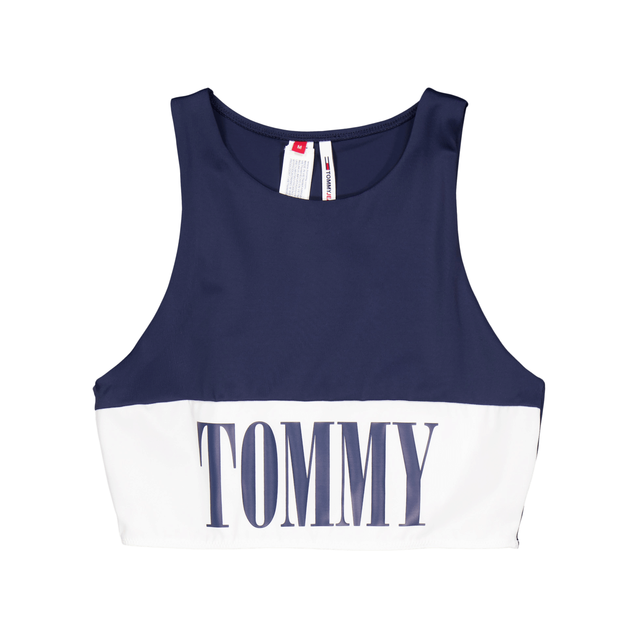 Tommy Jeans High Neck Crop Top (ext Sizes Blue