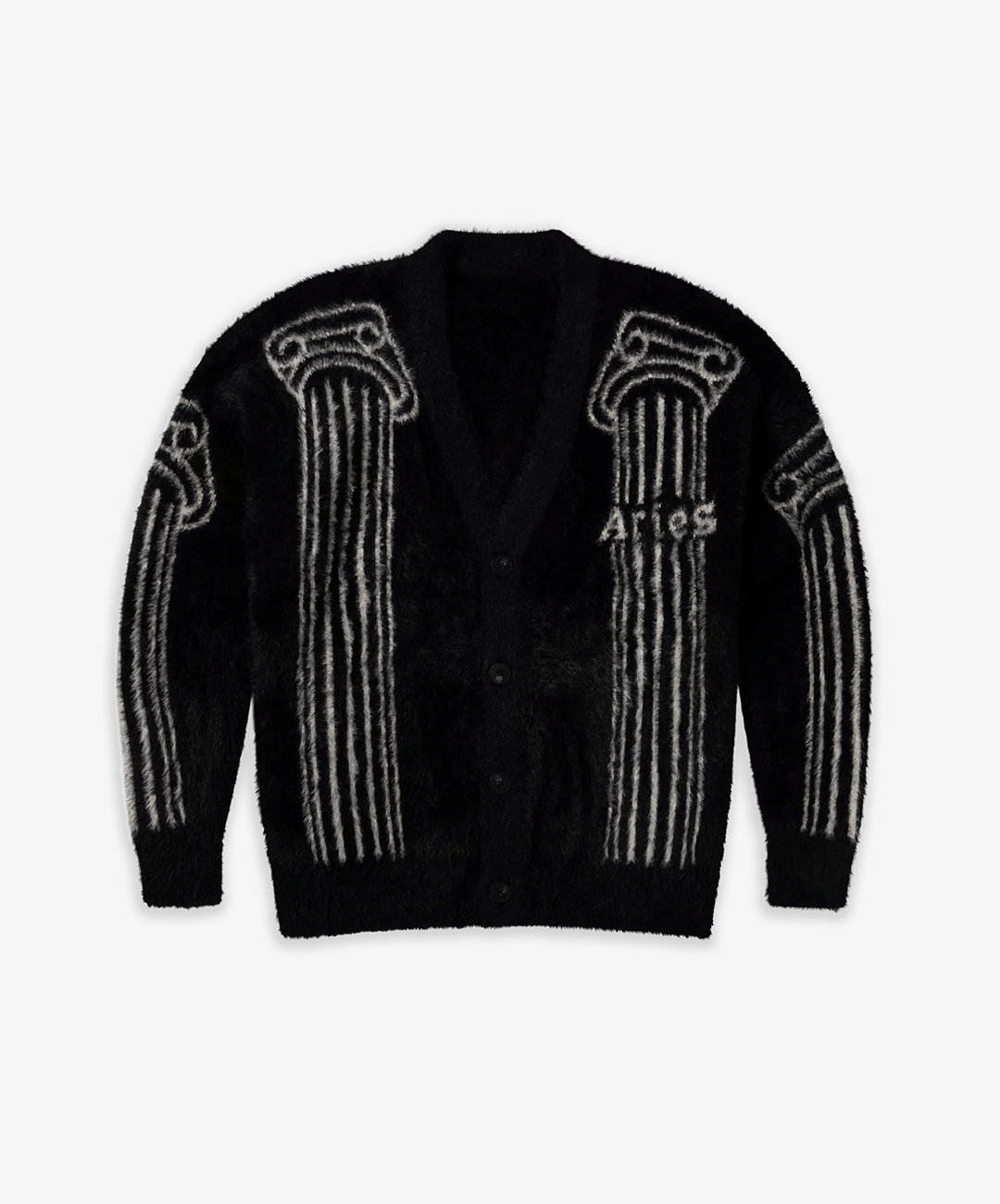 Aries | OVERSIZED CHENILLE COLUMN KNIT CARDIGAN { GREY