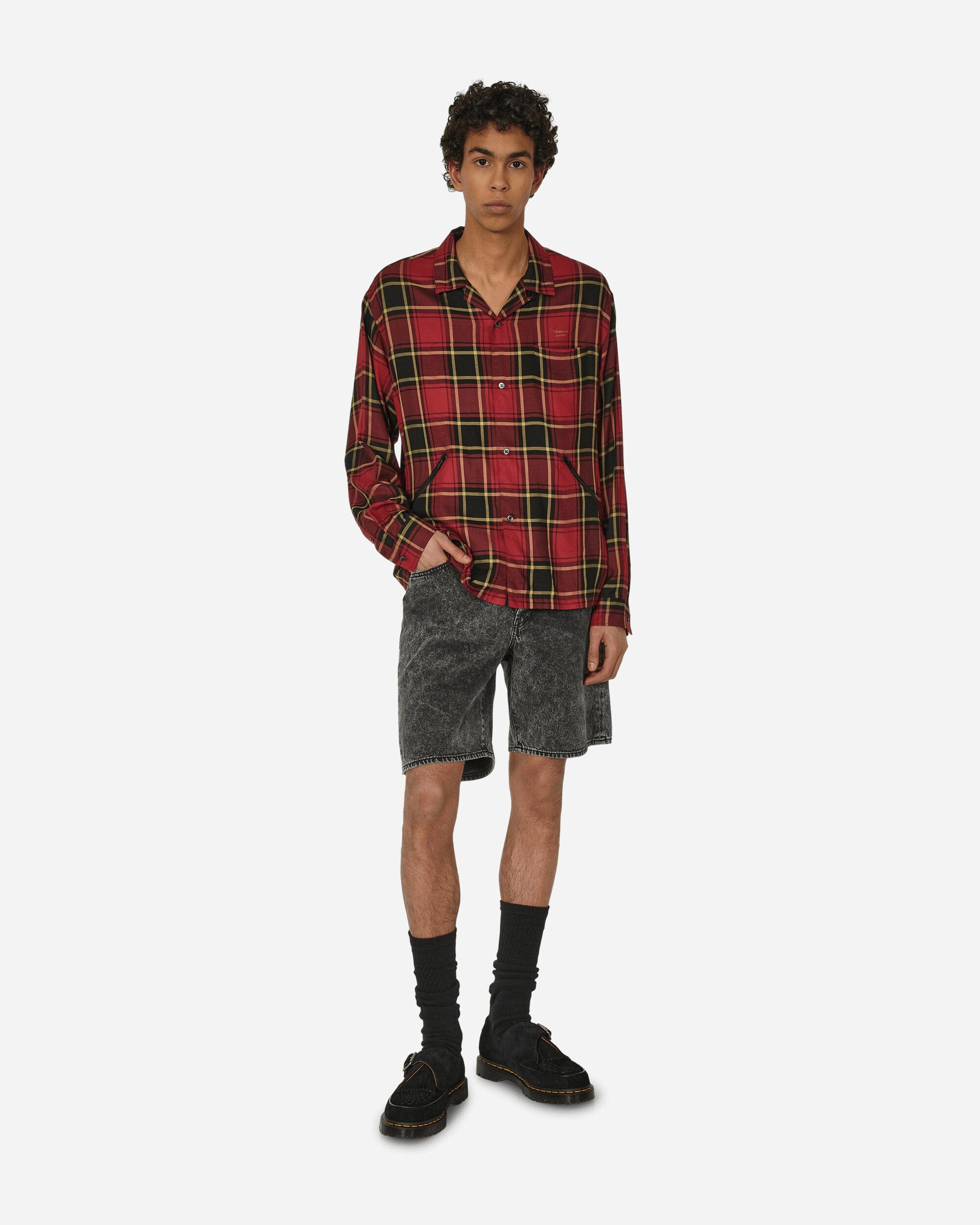 Aries Acid Wash Denim Shorts Black