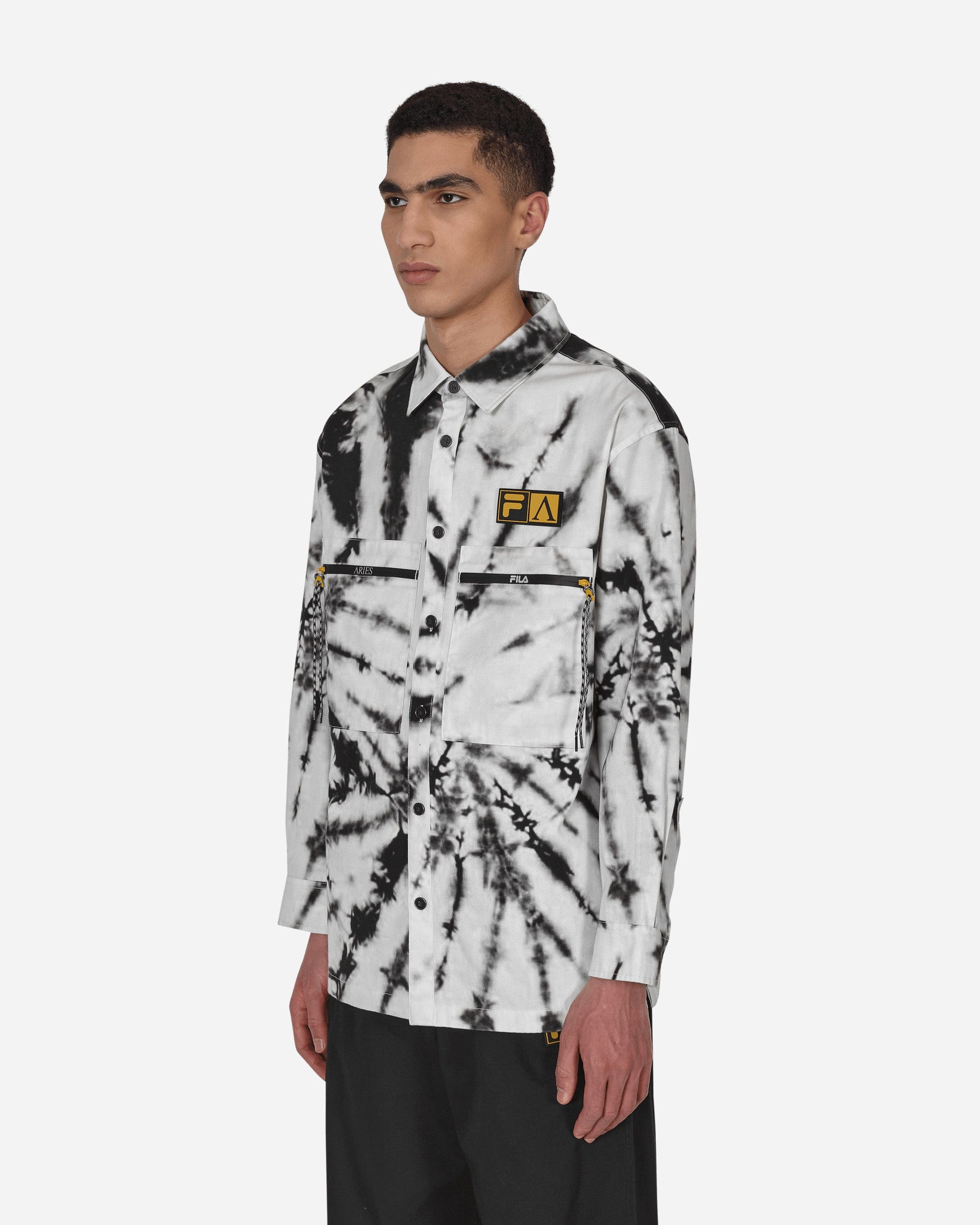 Aries FILA Tie Dye Longsleeve Shirt White