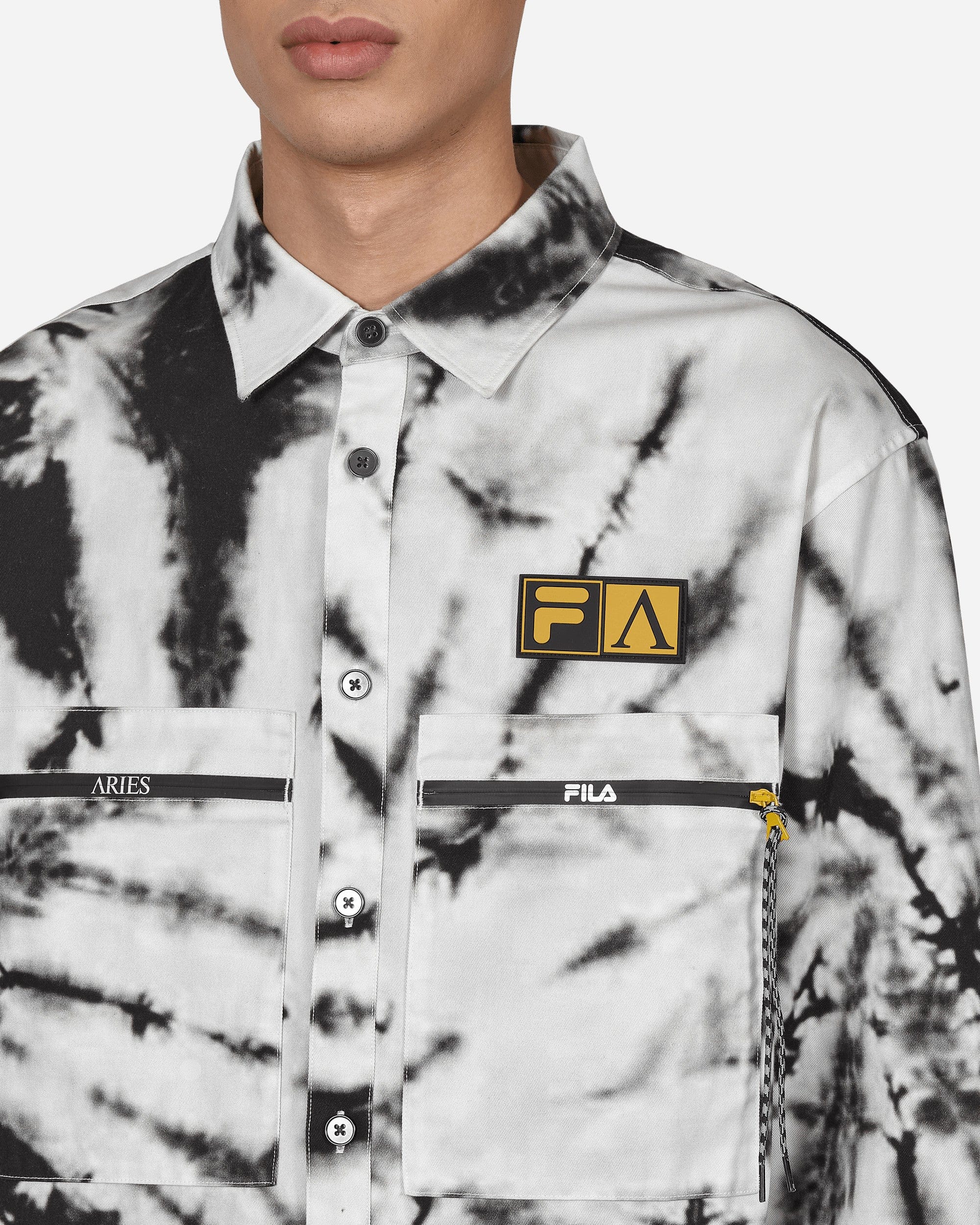 Aries FILA Tie Dye Longsleeve Shirt White