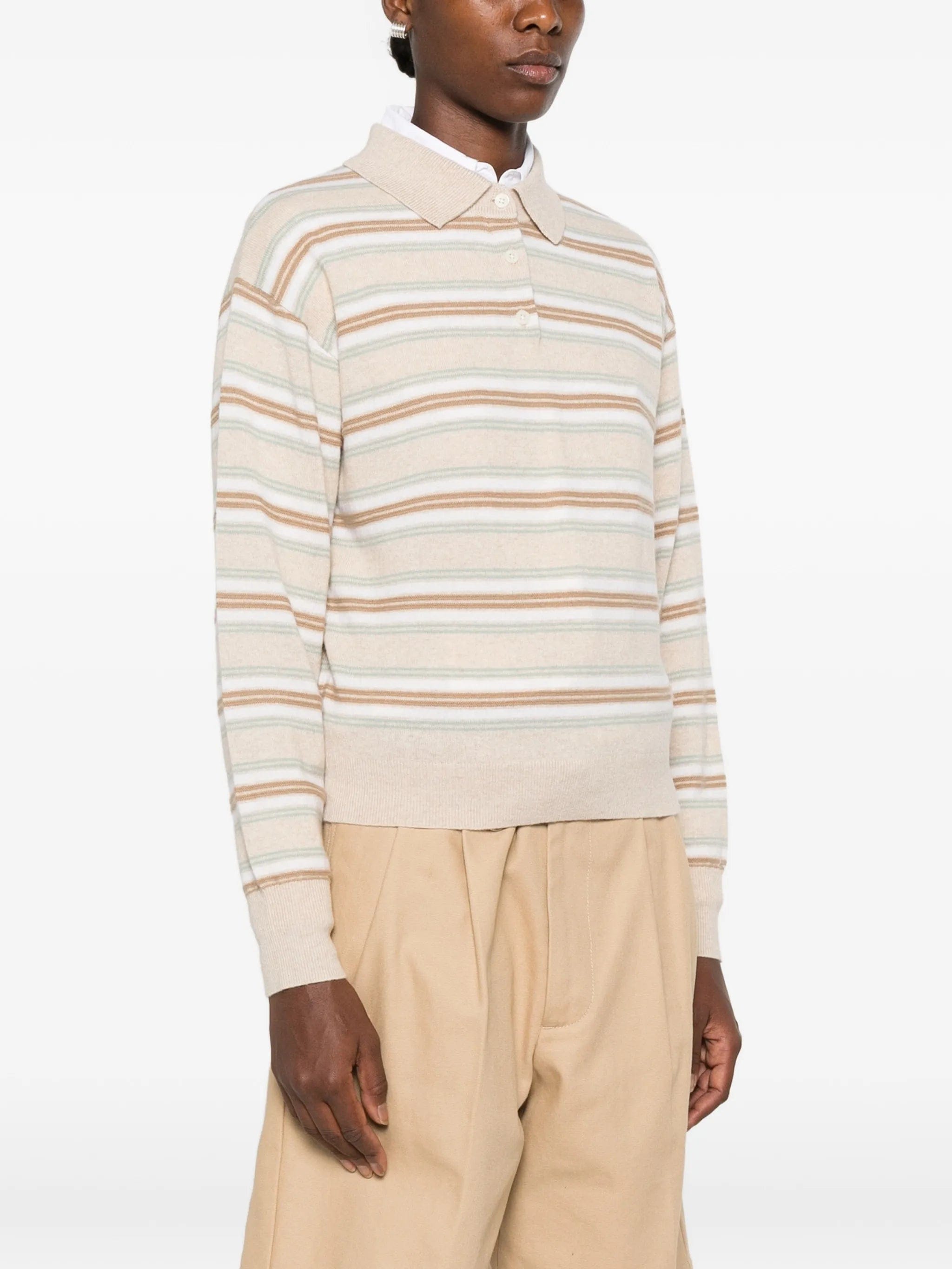 Guest In Residence long - sleeve striped polo shirt