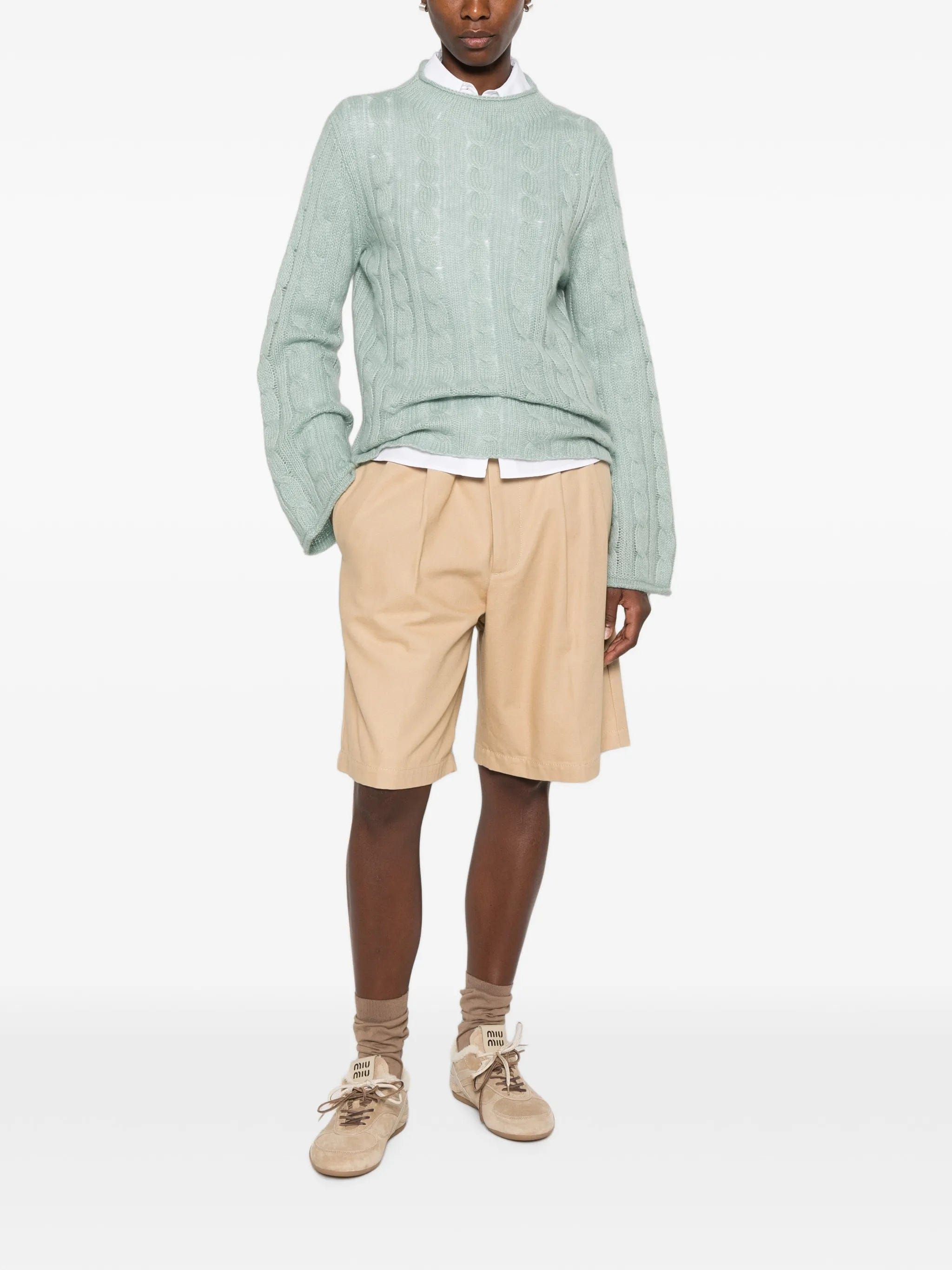 Guest In Residence cable - knit mock - neck sweater