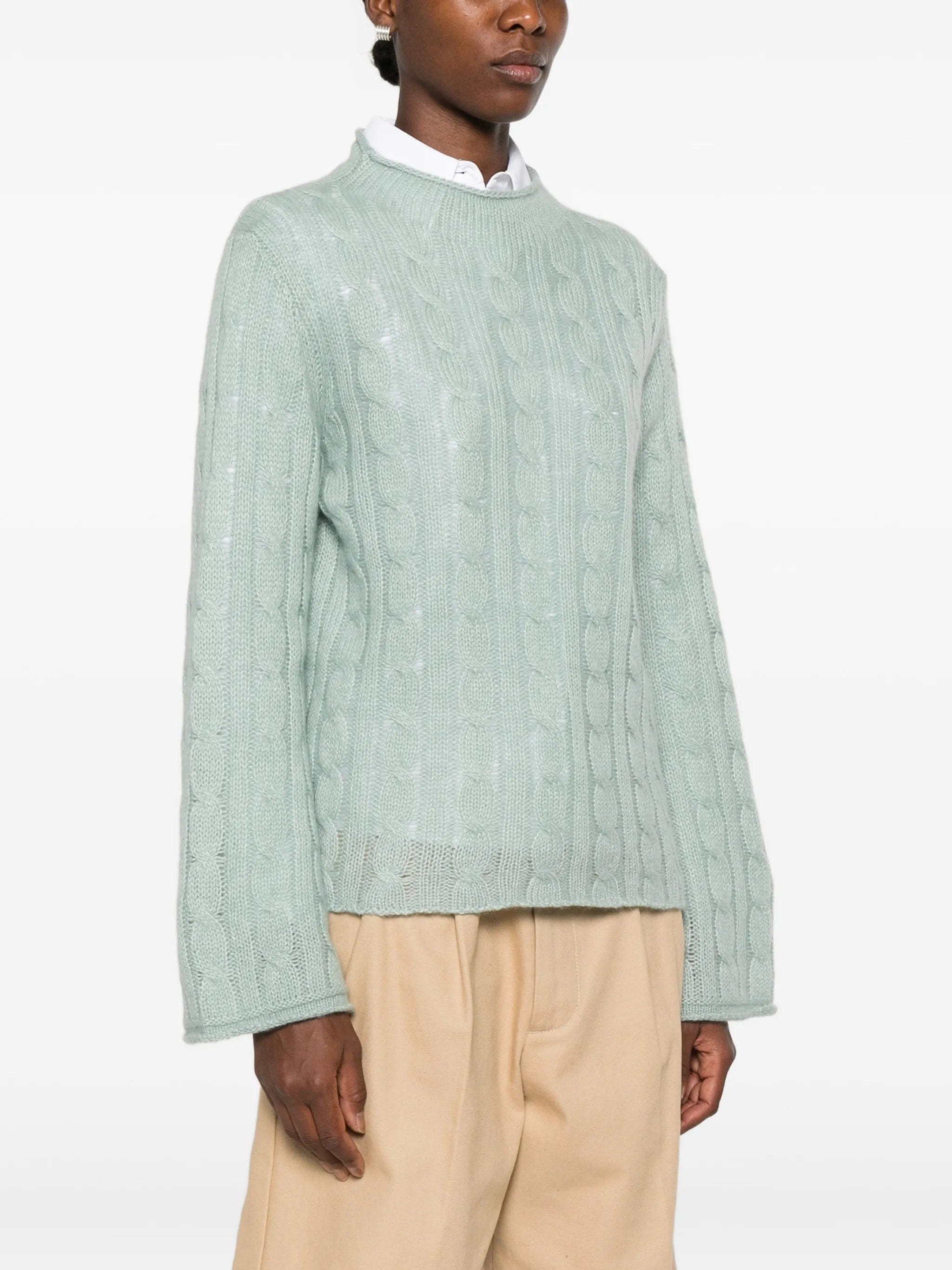 Guest In Residence cable - knit mock - neck sweater