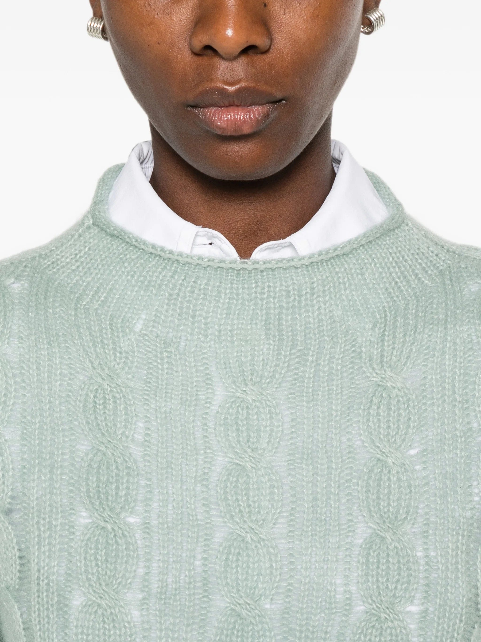 Guest In Residence cable - knit mock - neck sweater