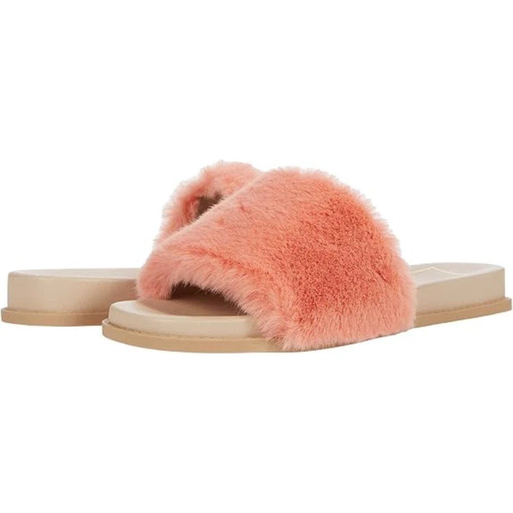 Dolce Vita Gaia Slippers Women's Orange Faux Fur Round Toe Slip - On RHS8800