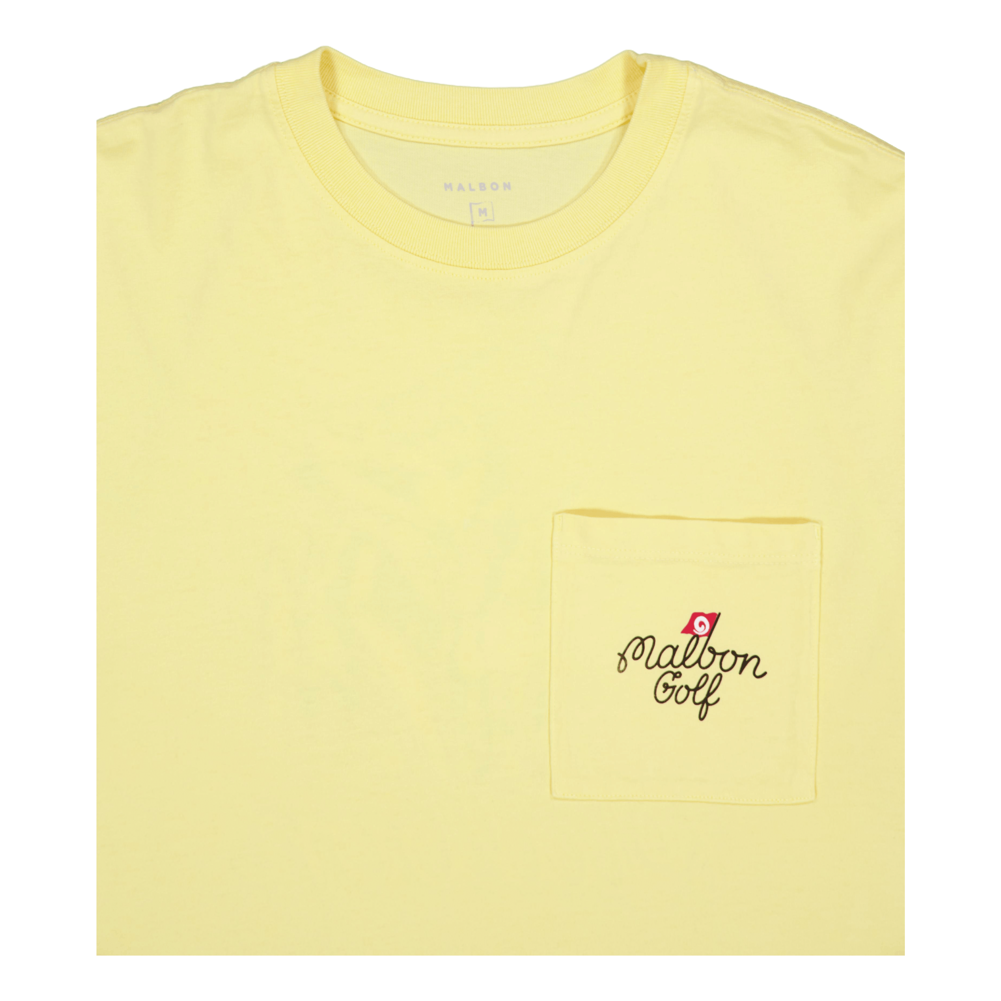 Malbon Golf Founder Ss Pocket T-Shirt Pale Yellow