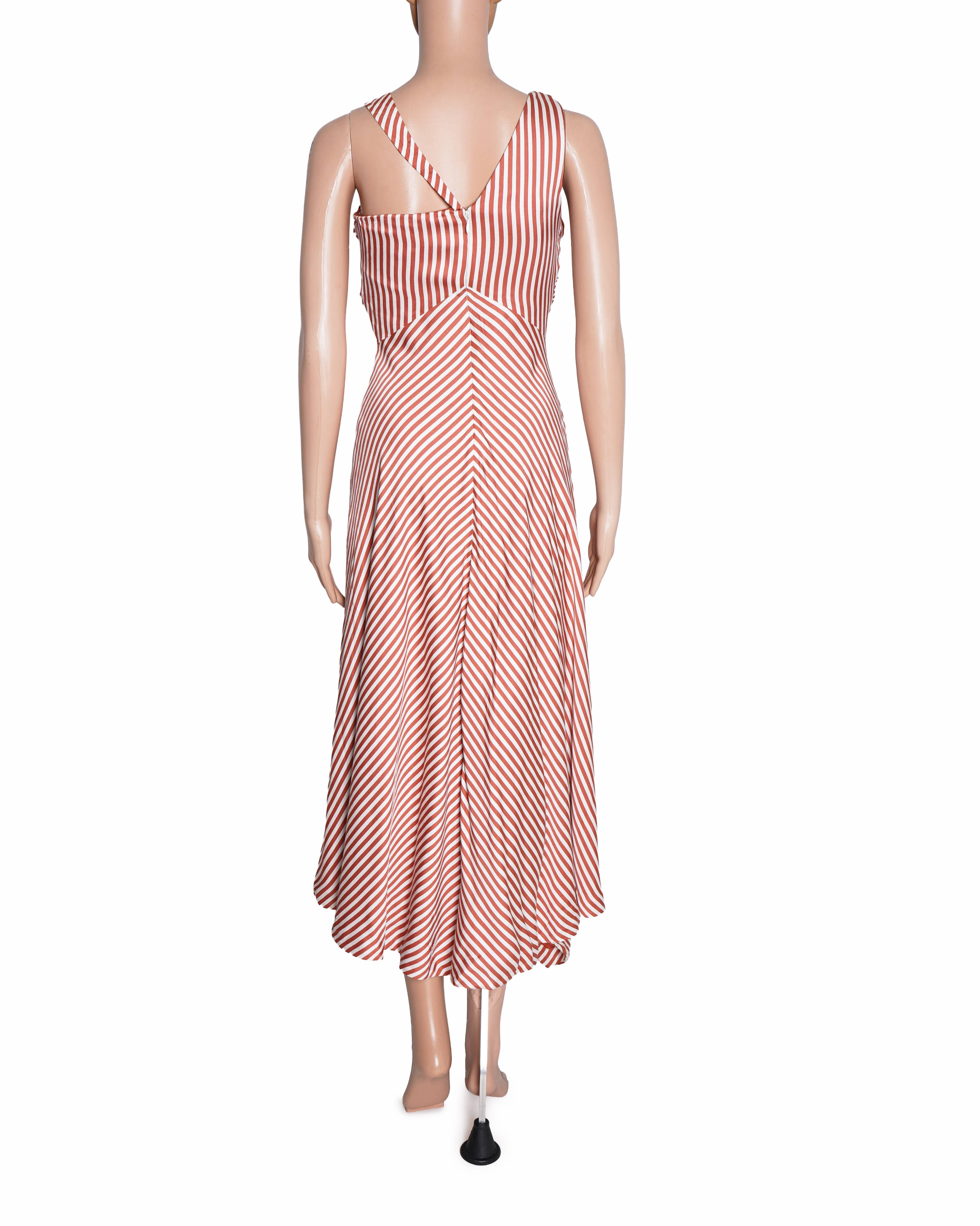 Simkhai Jonathan Simkhai Striped Twist Ruffle Dress