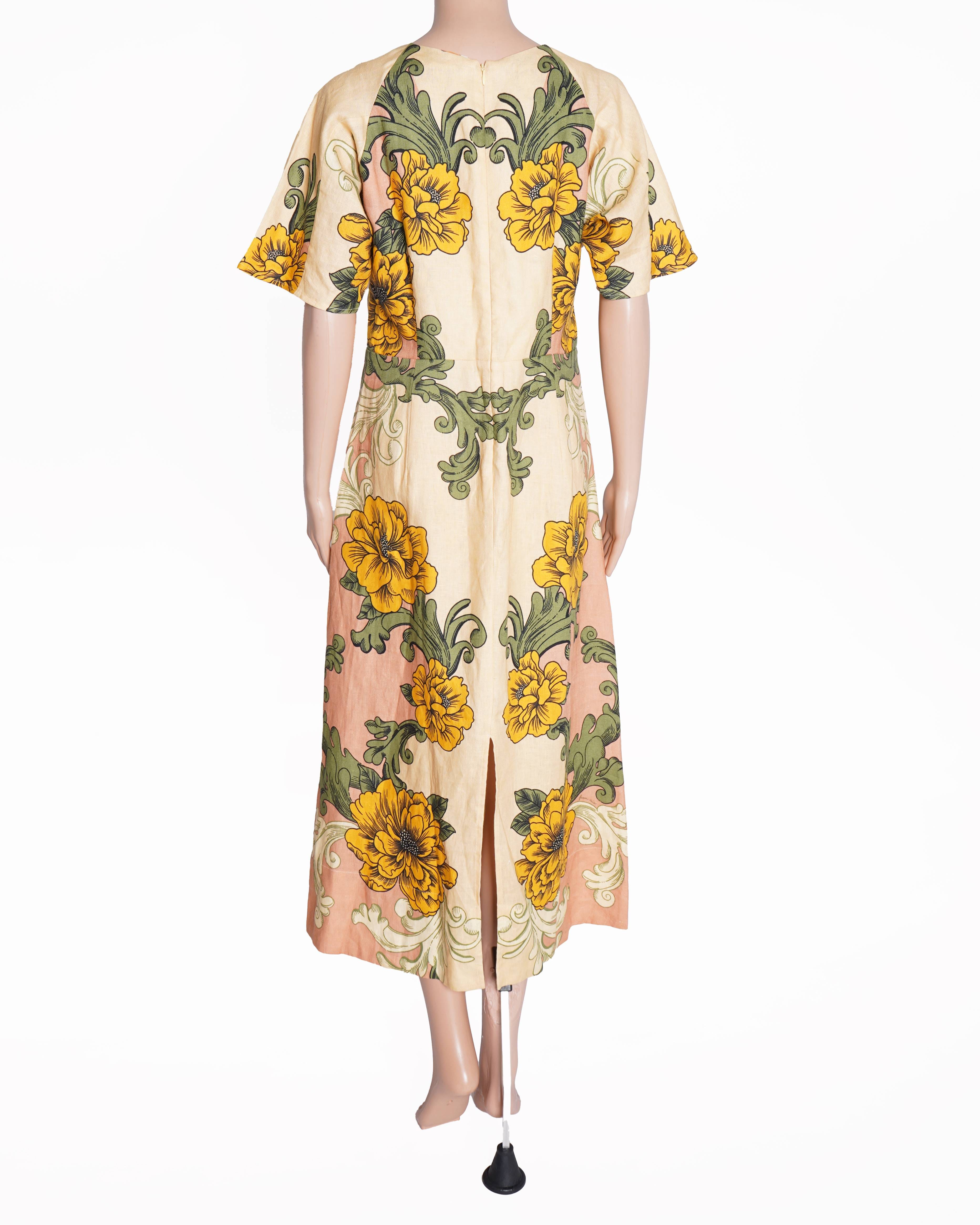 FARM Rio New Farm Rio delicate flower linen midi dress