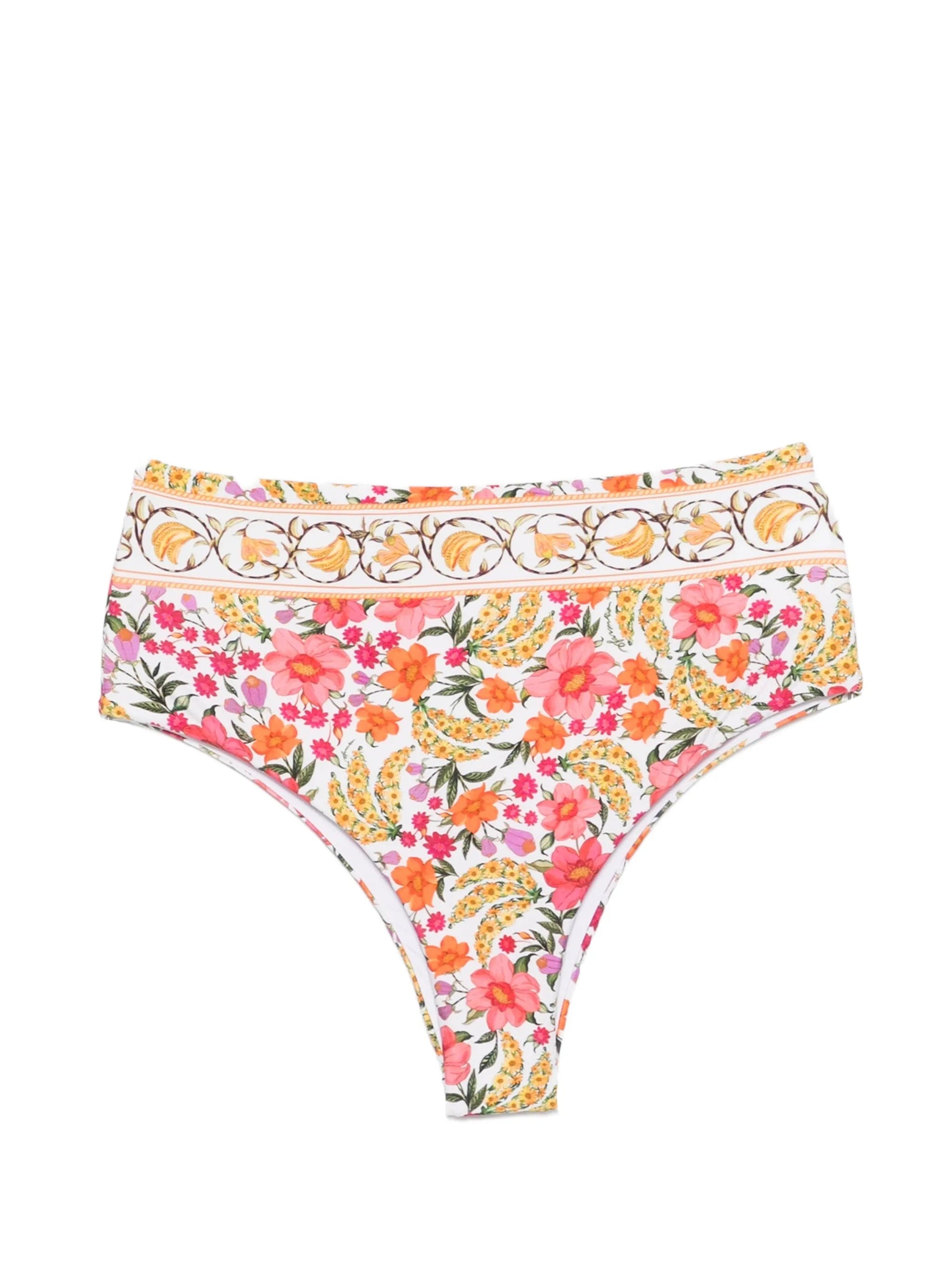 FARM Rio floral high - waist bikini bottom