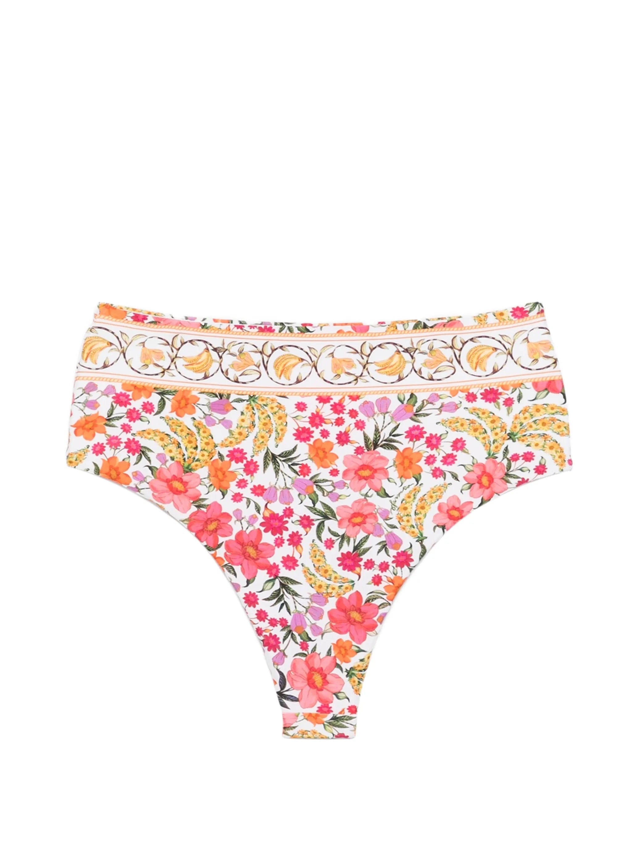 FARM Rio floral high - waist bikini bottom